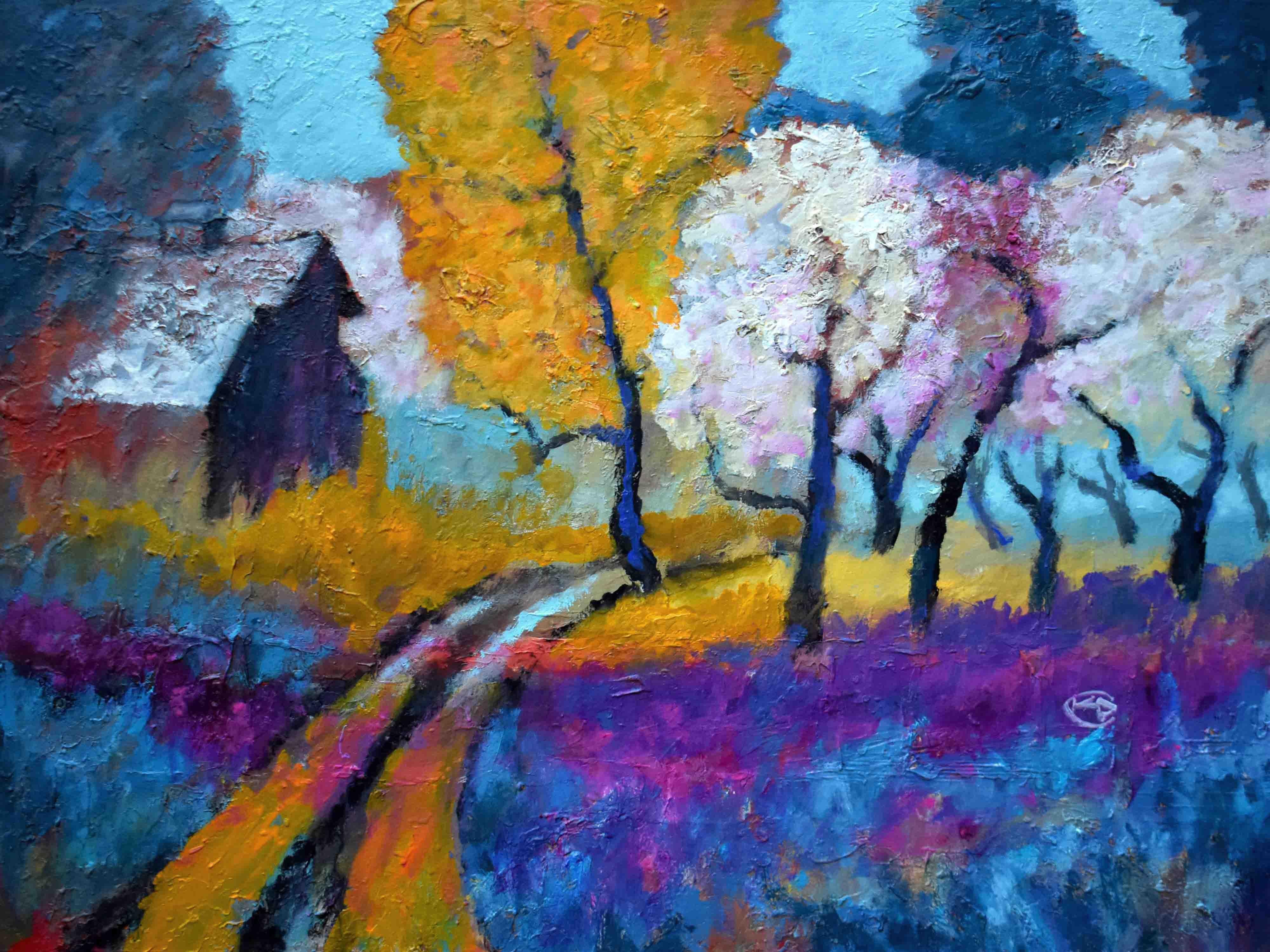 Kip Decker Landscape Painting - Old Peach Orchard