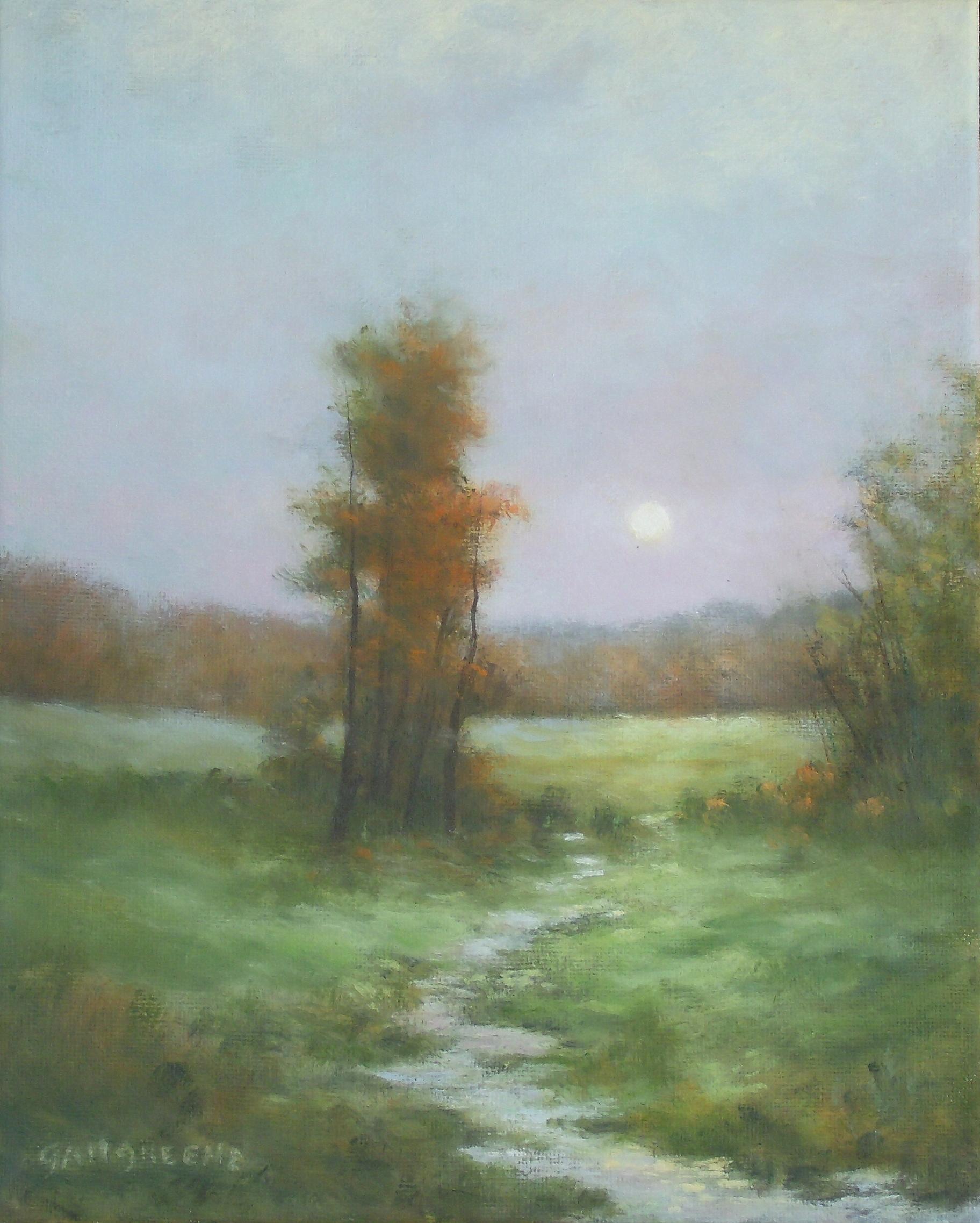 Gail Greene Landscape Painting - New England Moonrise
