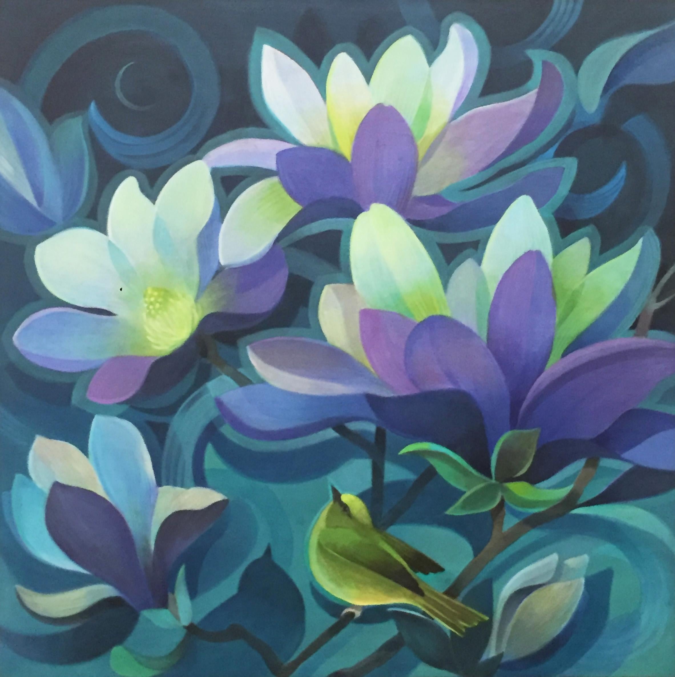 Johnny Karwan Still-Life Painting - Moonlight Magnolias