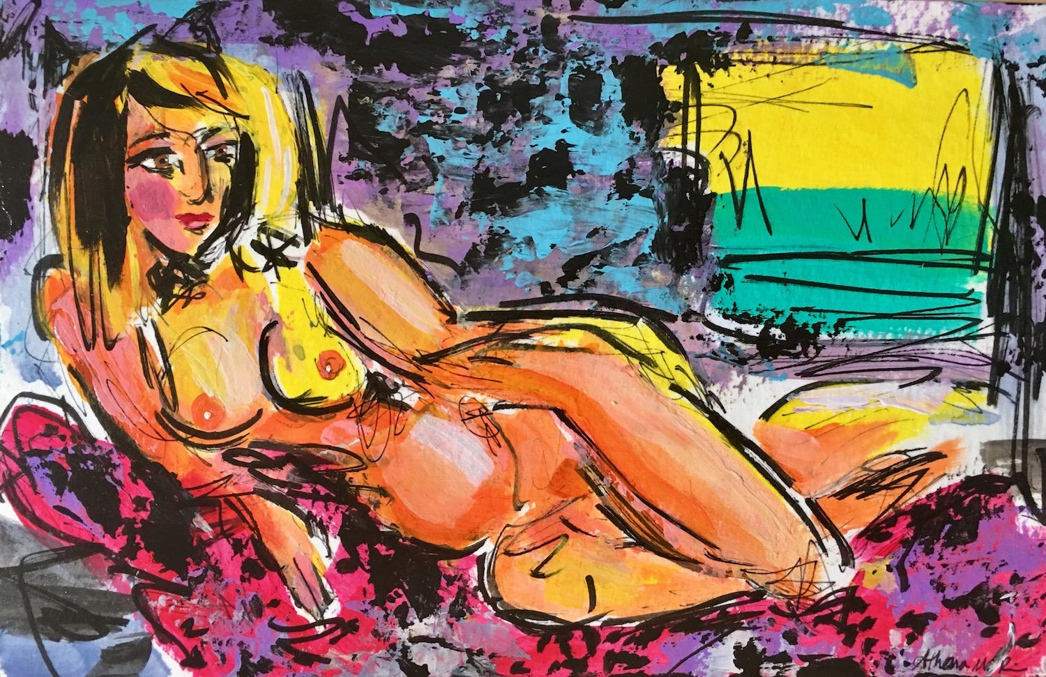 Athena Rink Nude Painting - Pet Me