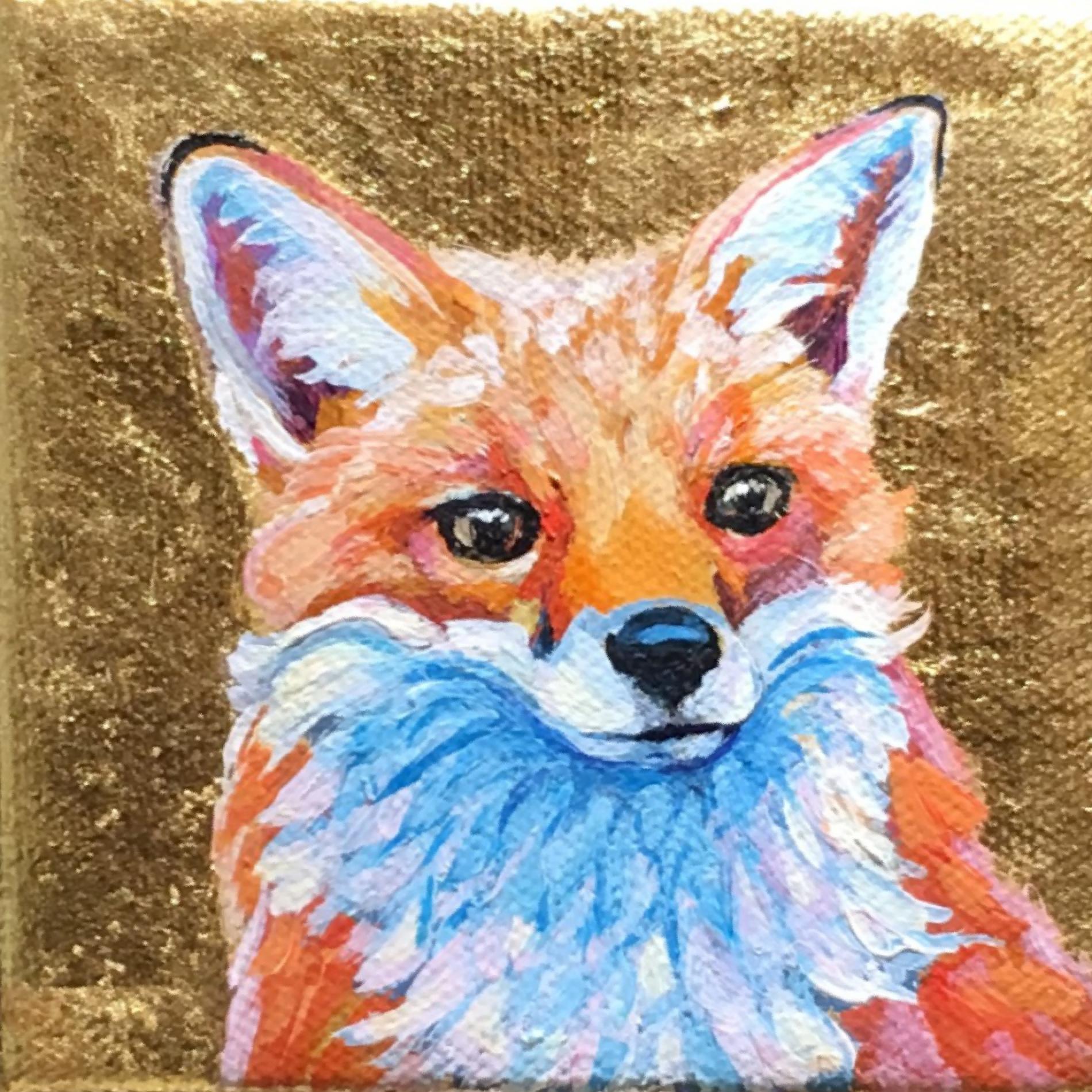 Red Fox Curious - Mixed Media Art by Pandalana Williams