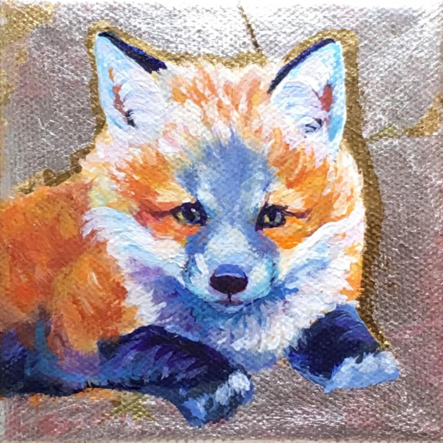 Red Fox Cub Cuteness - Mixed Media Art by Pandalana Williams