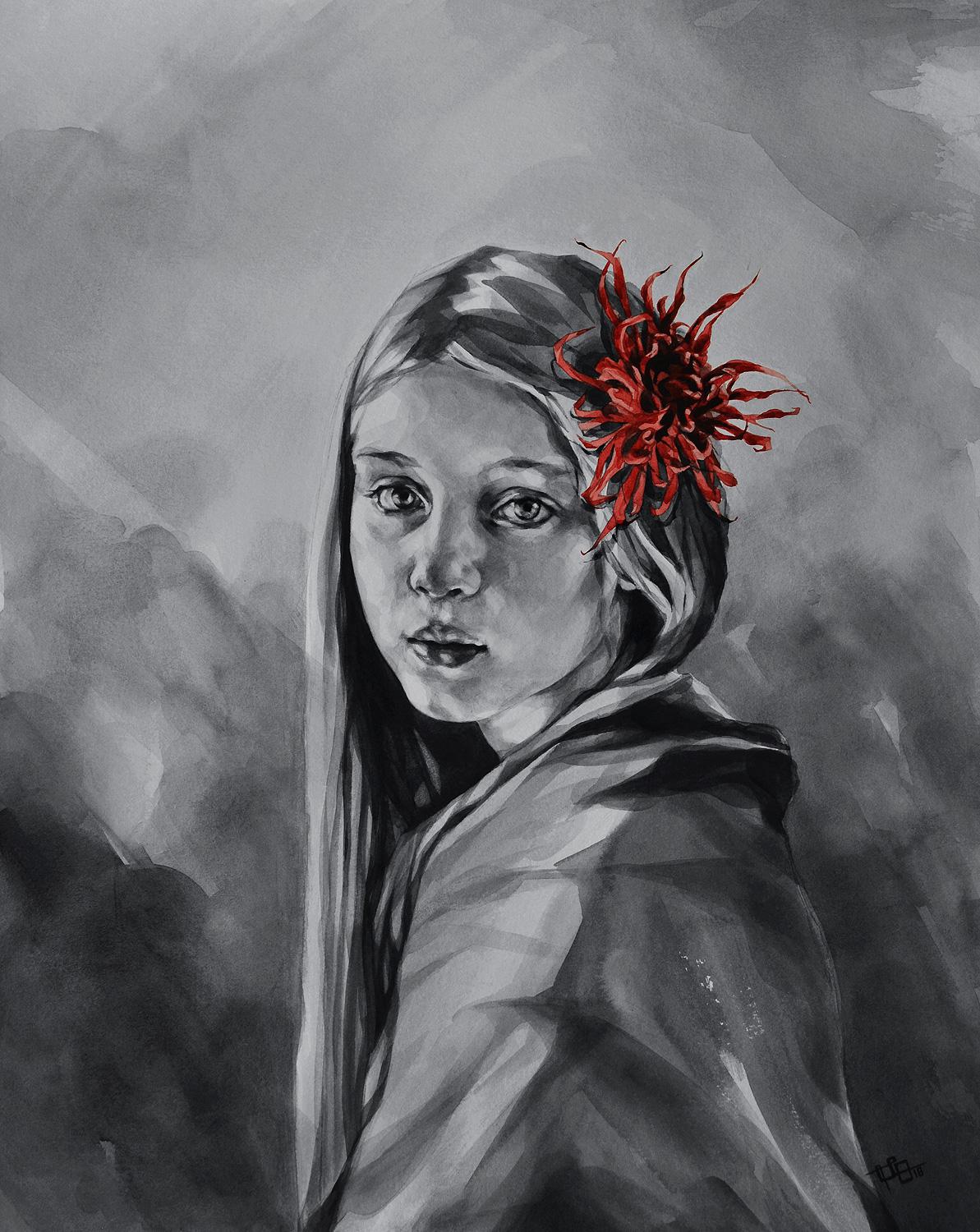 Suzanna Orlova Portrait – Girl With Chrysanthemum