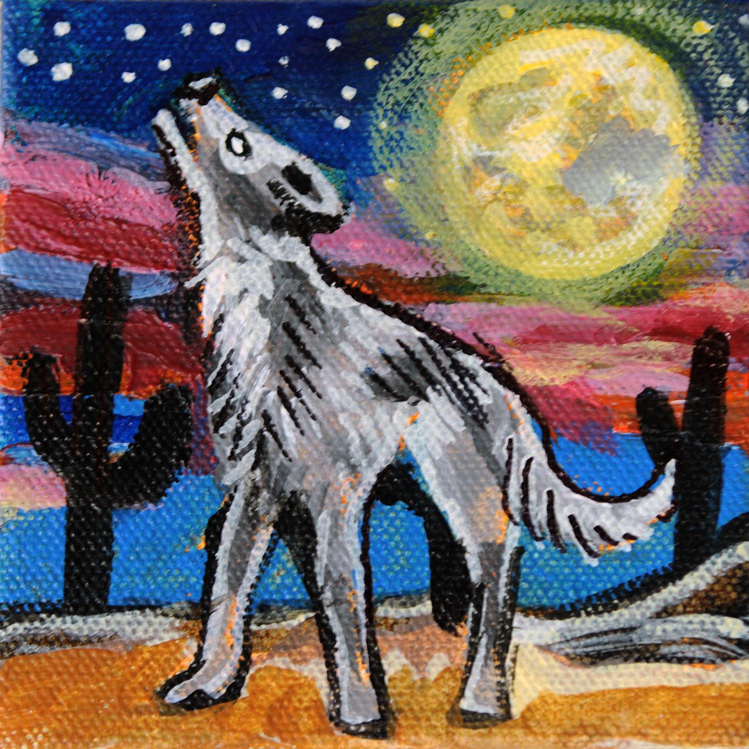 Kira Yustak Animal Painting - Lone Wolf