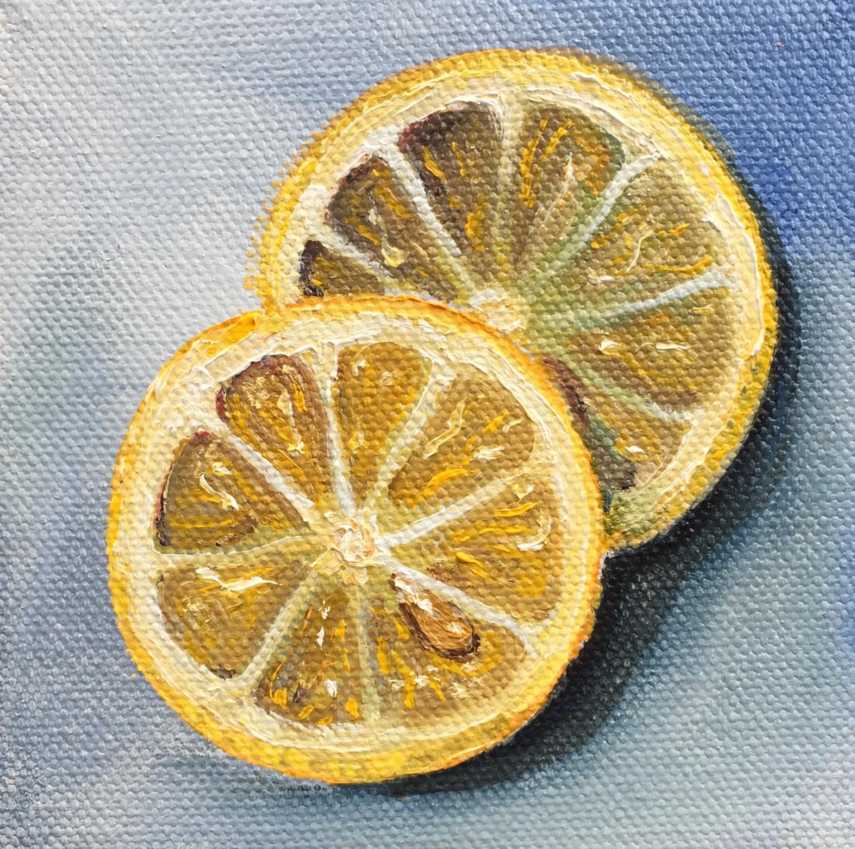 Kristine Kainer Still-Life Painting - Lemon Slices