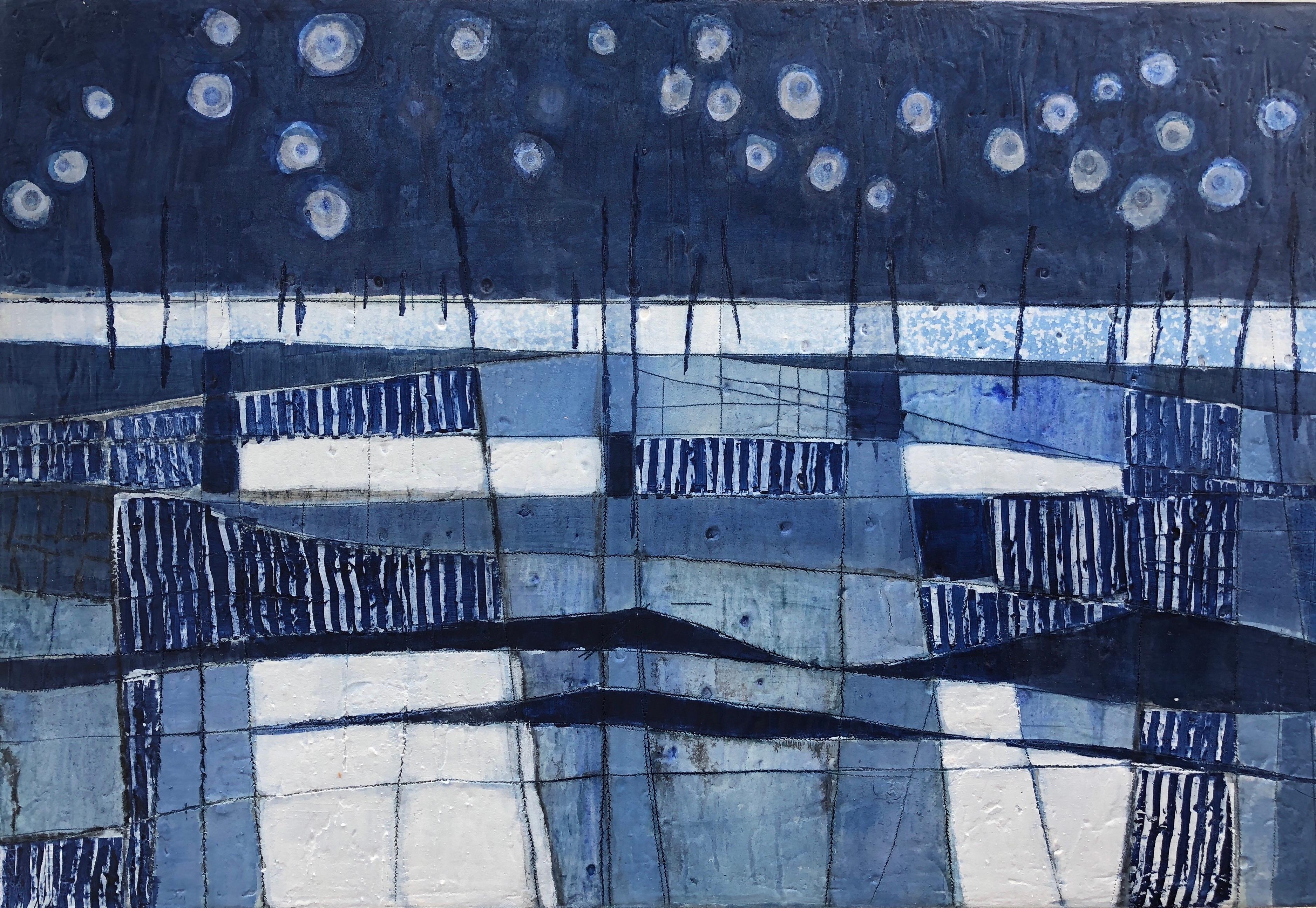 Pat Forbes Abstract Painting - Blue Landscape III