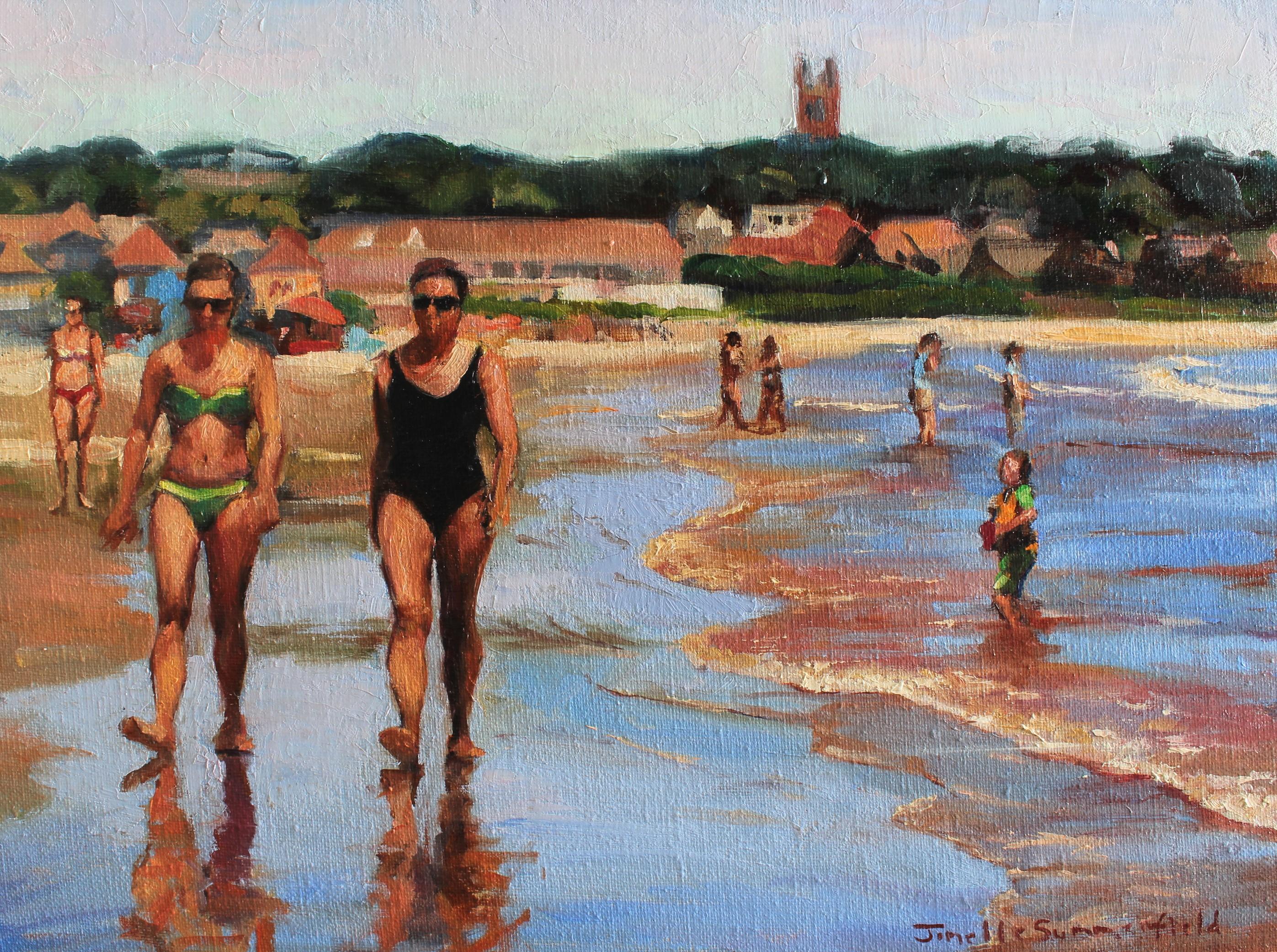 Jonelle Summerfield Figurative Painting - Easton's Beach of Newport