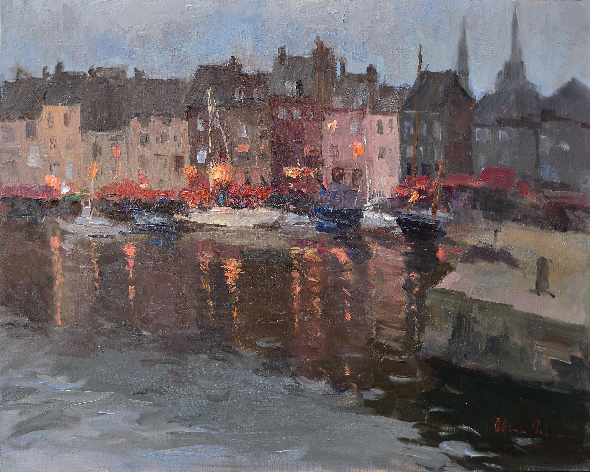 Oksana Johnson Interior Painting - Evening in a Harbor