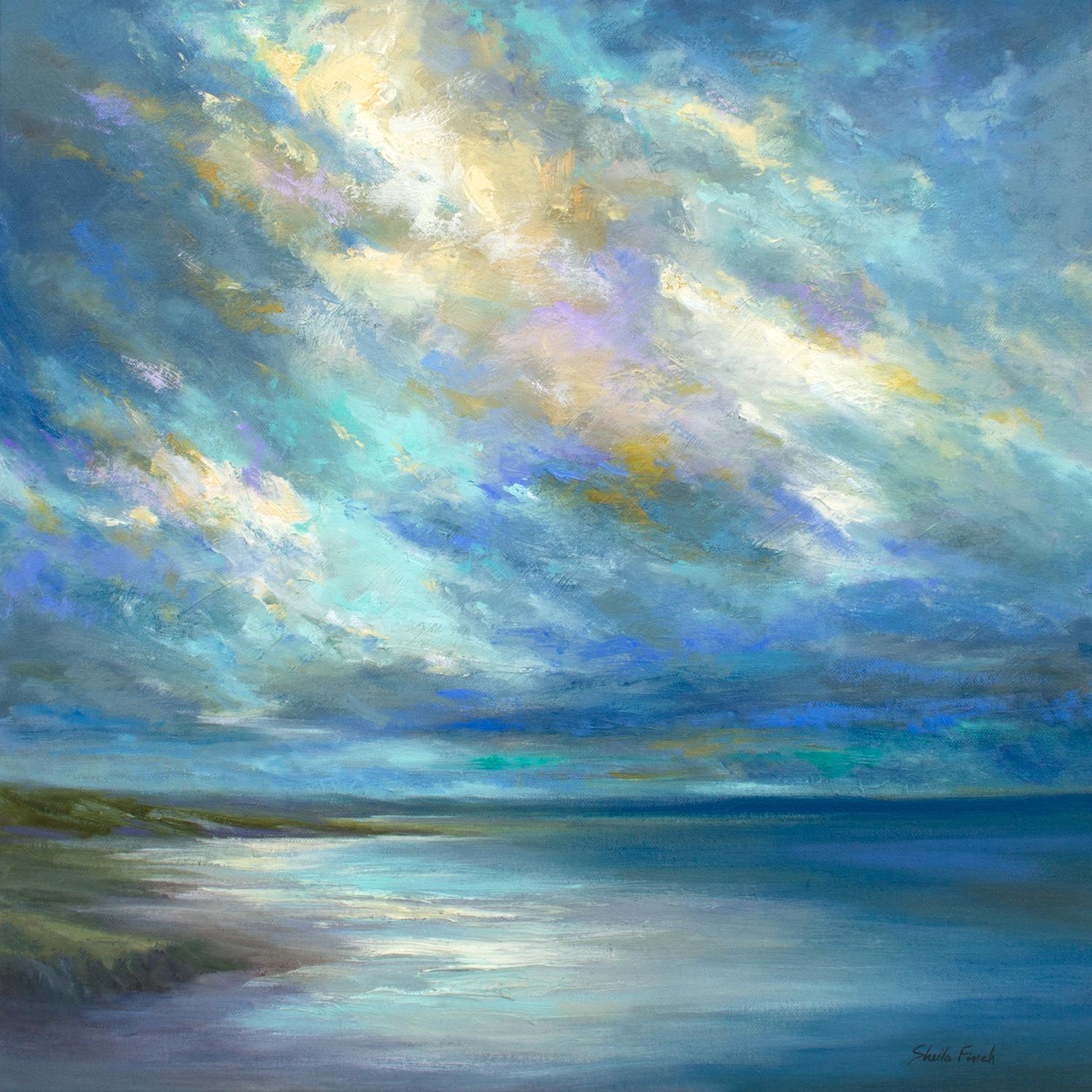 Sheila Finch Landscape Painting - Coastal Clouds 35