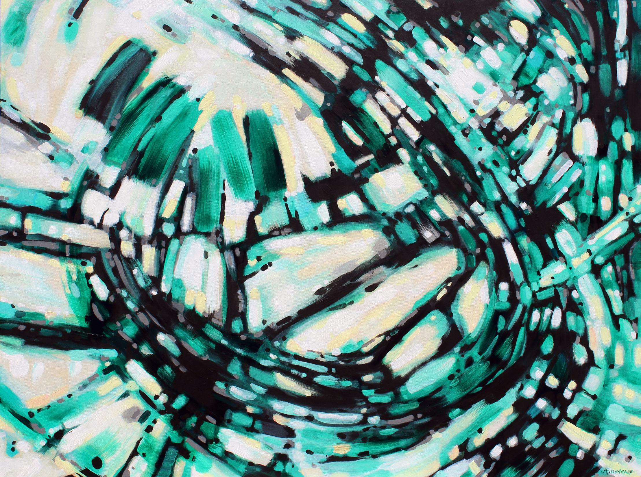 Marie-Eve Champagne Abstract Painting - Emerald Circus