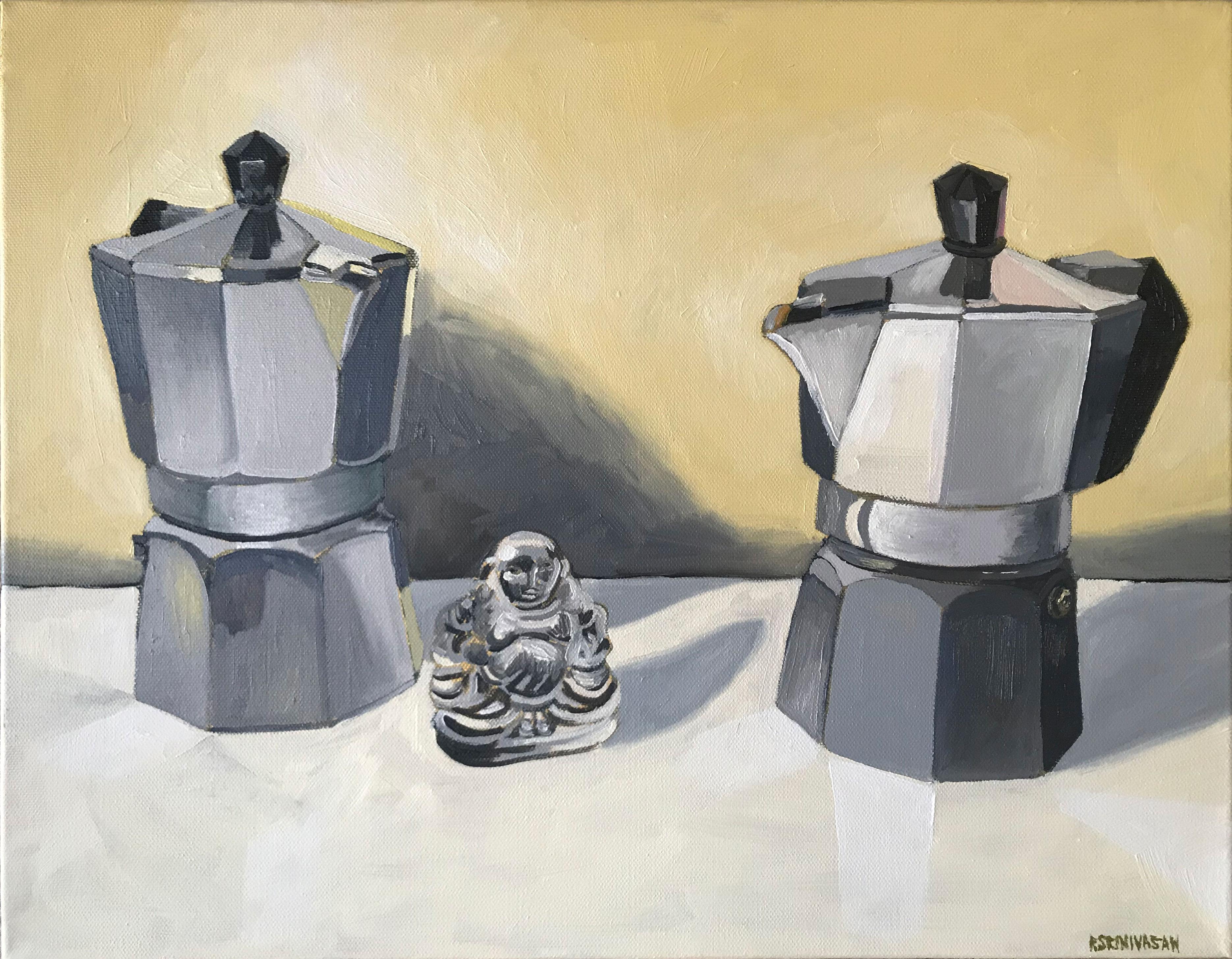 Rachel Srinivasan Still-Life Painting - Coffee Bliss