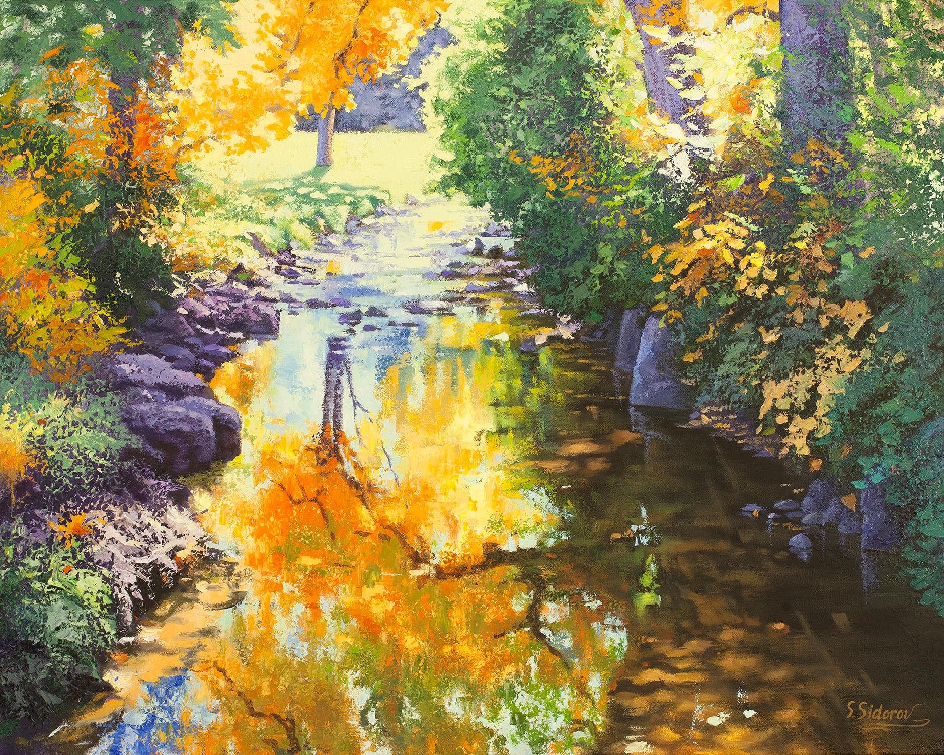 Stanislav Sidorov Landscape Painting - Fall Creek 