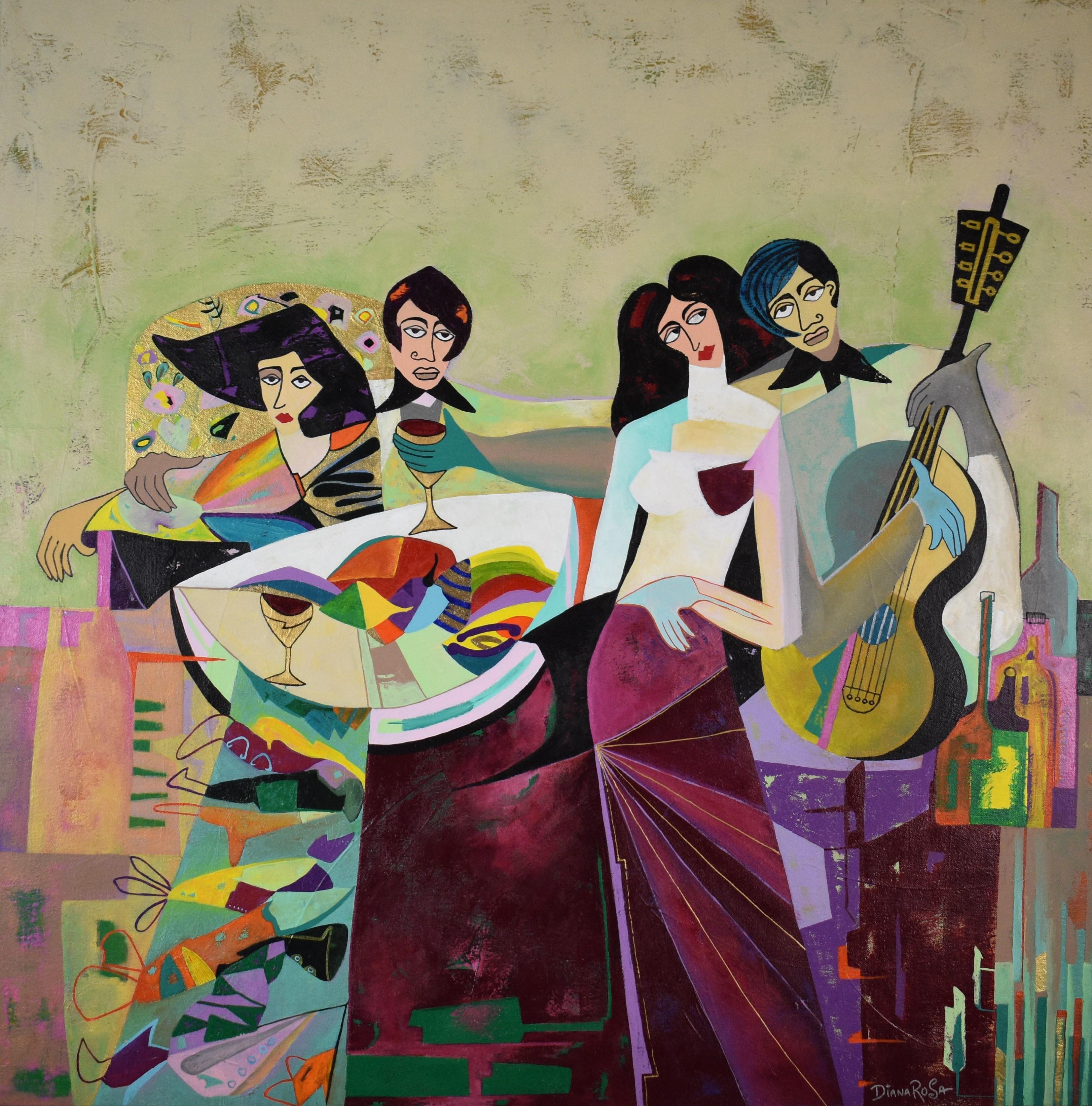 Diana Rosa Figurative Painting - Fancy Party