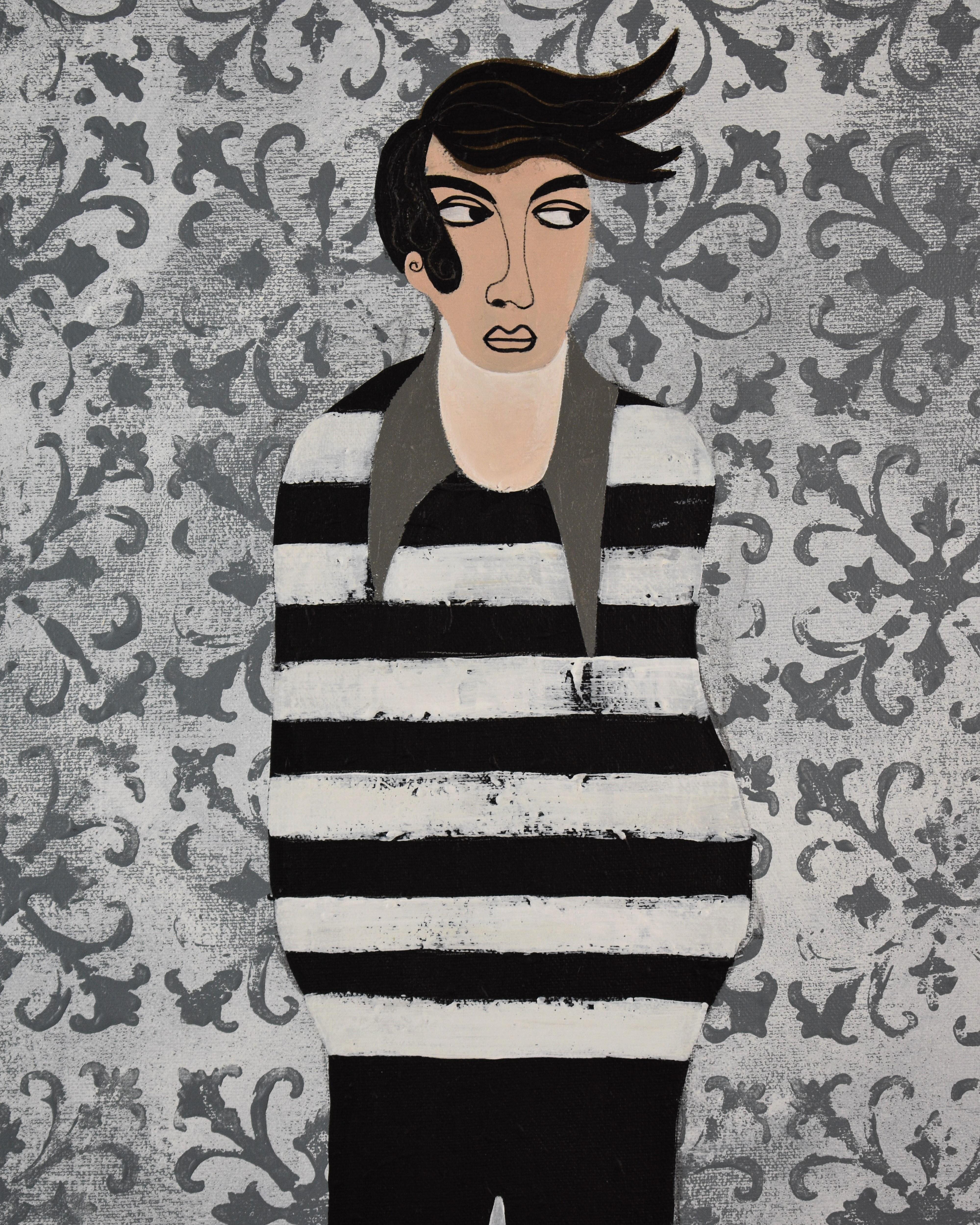 Diana Rosa Portrait Painting - Stripe Man
