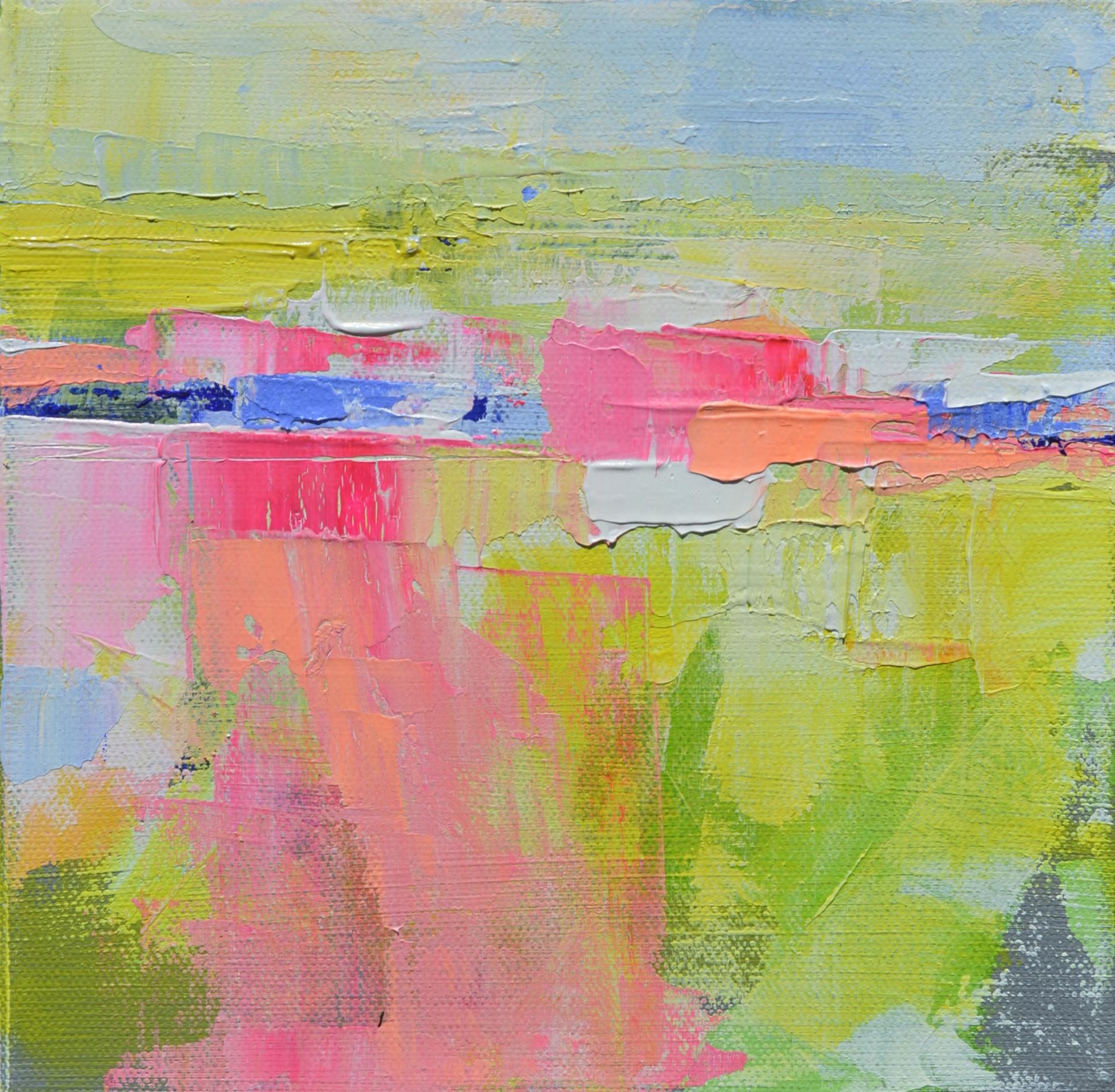 Landscape Abstraction Yellow – Mixed Media Art von Patrick O'Boyle