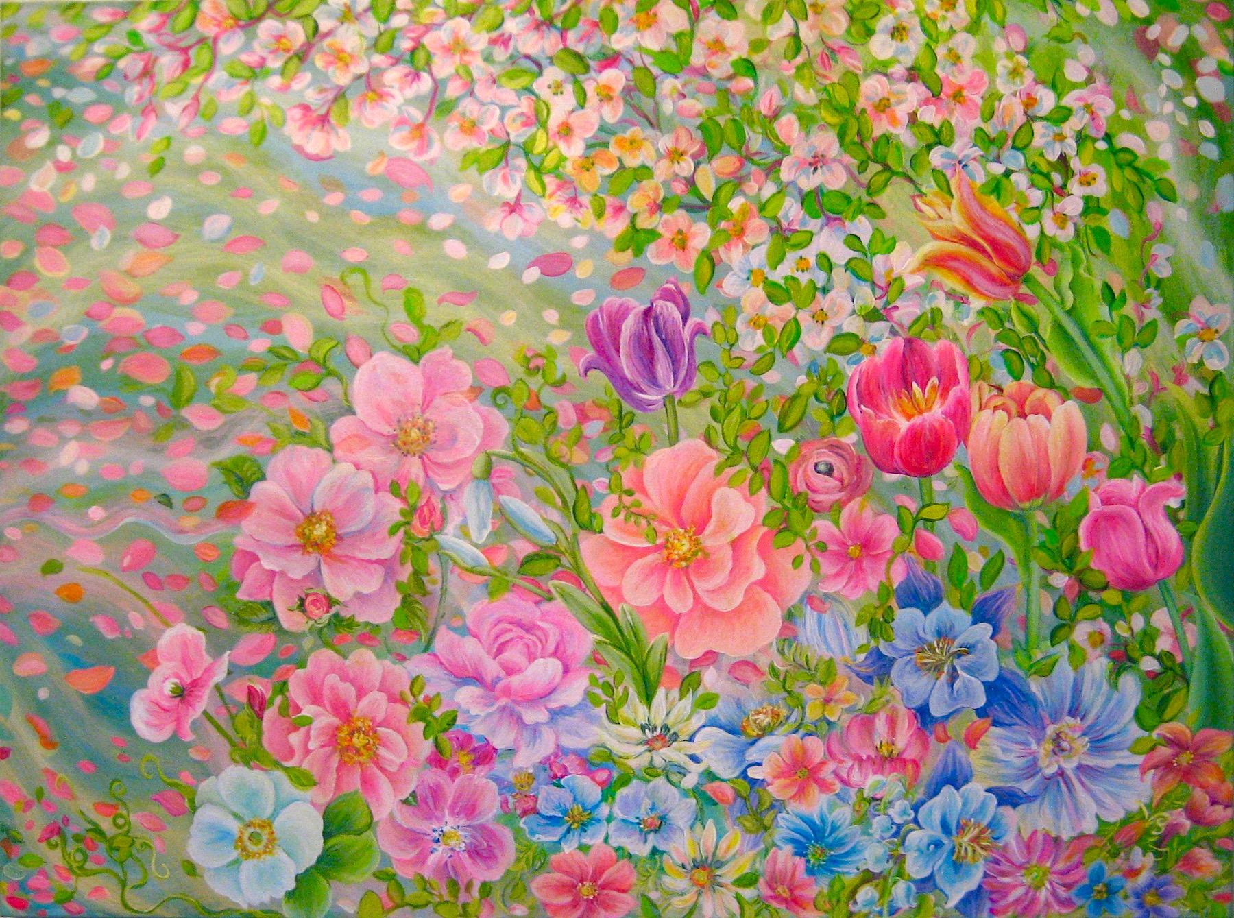 Natasha Tayles Still-Life Painting - Floral Blooms, Original Painting