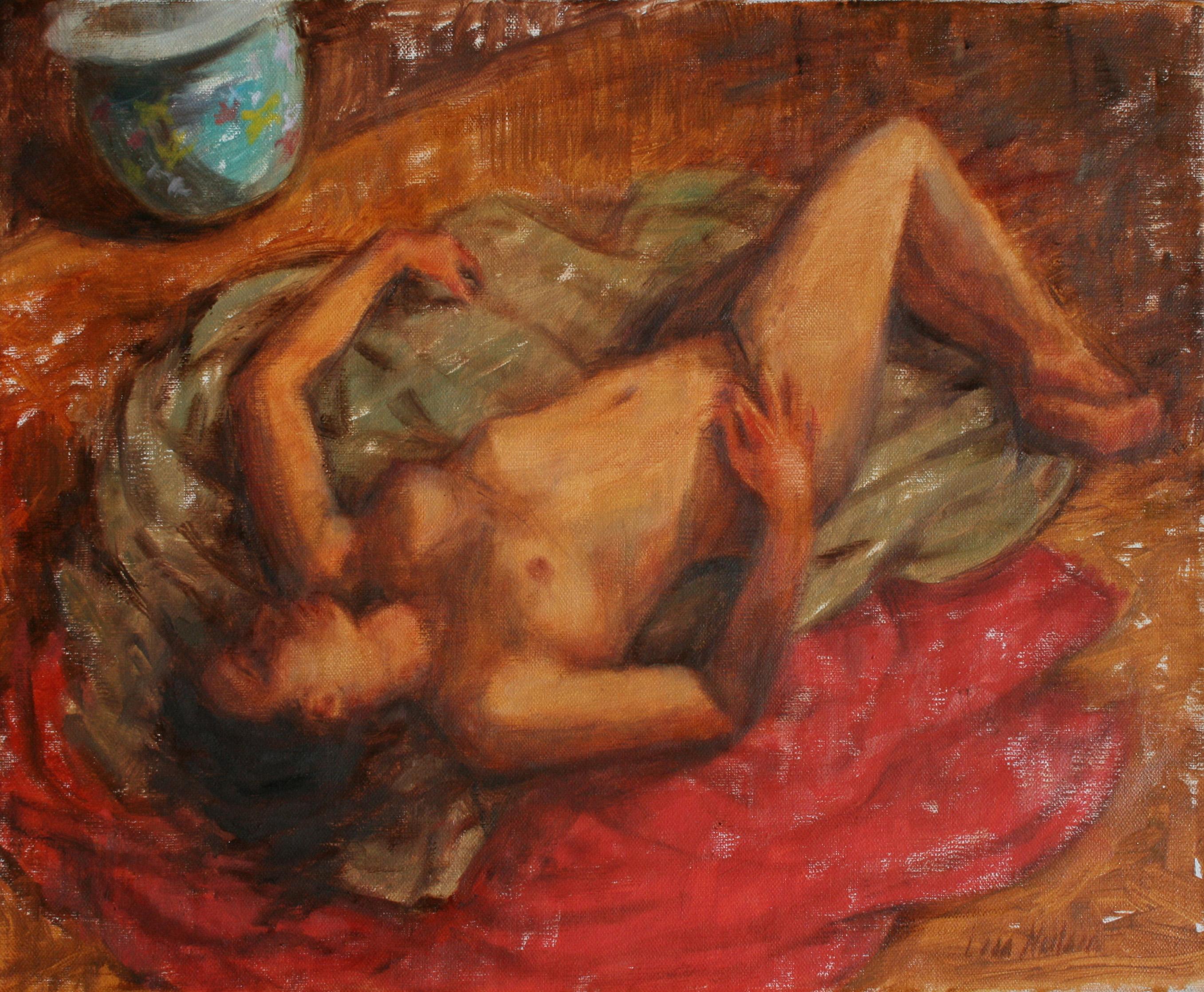 Lisa Nielsen Nude Painting - Solitude, Oil Painting