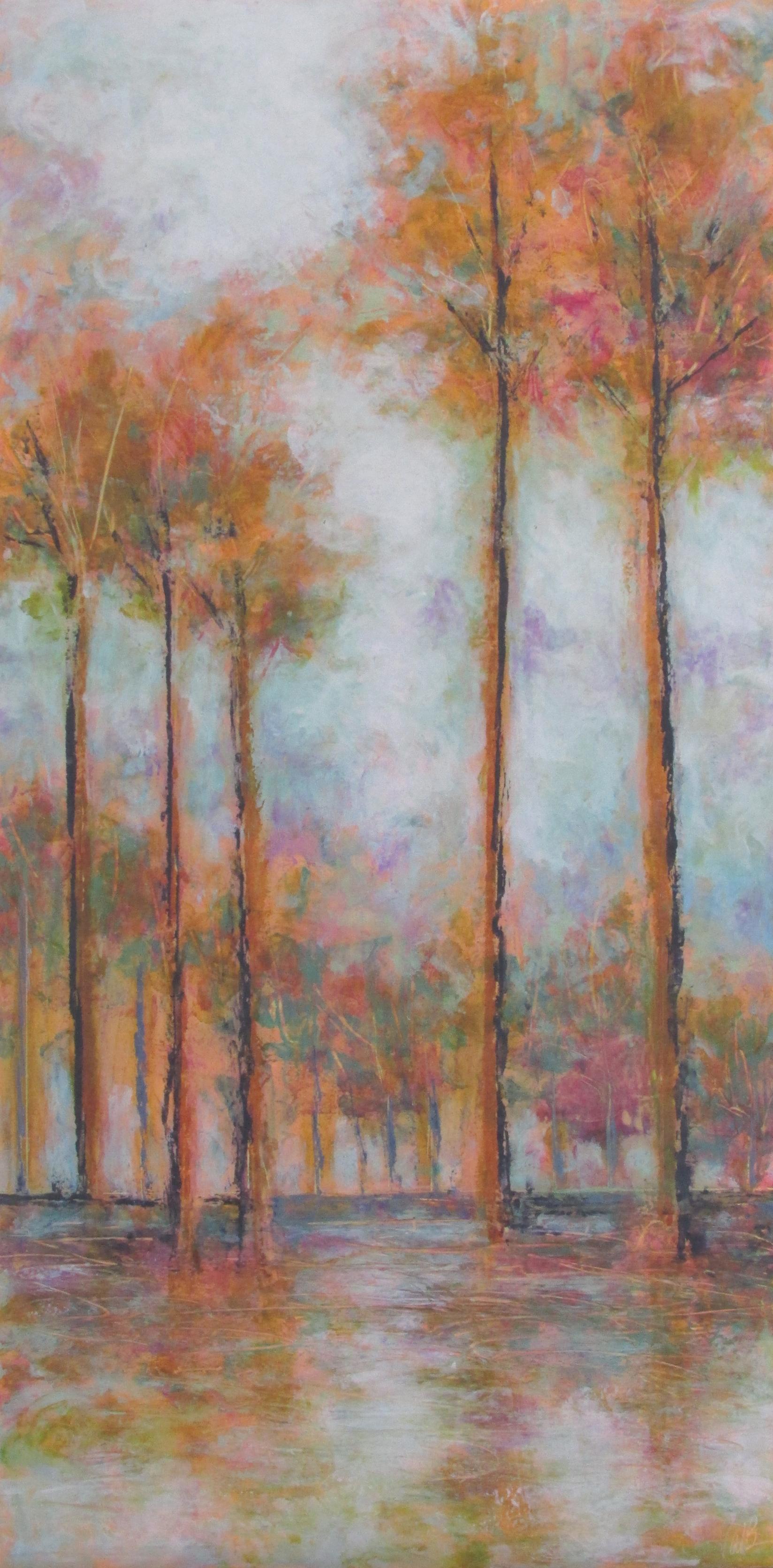 Tree Rows, Oil Painting - Art by Valerie Berkely