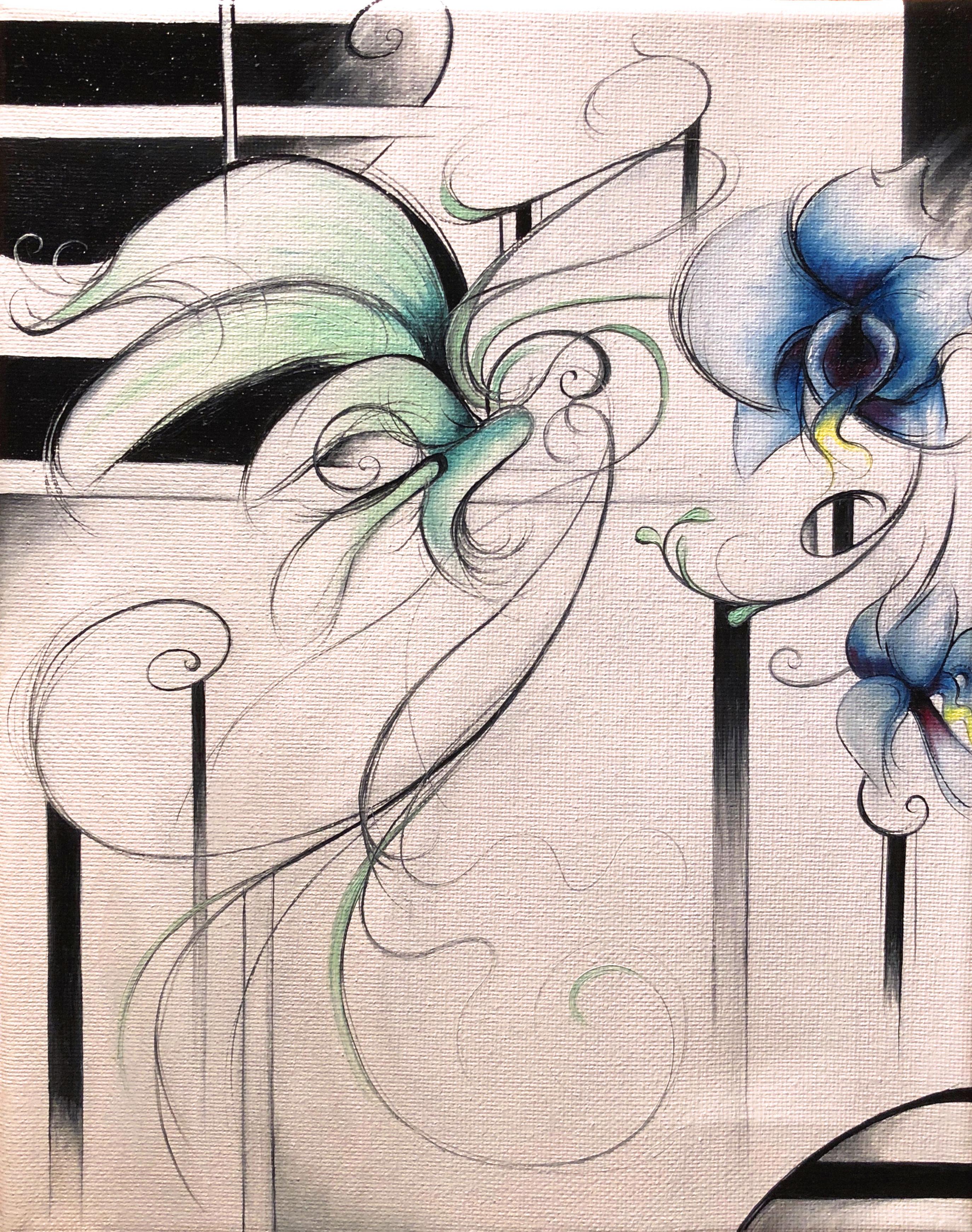 Sumner Crenshaw Still-Life Painting - Blue Orchid