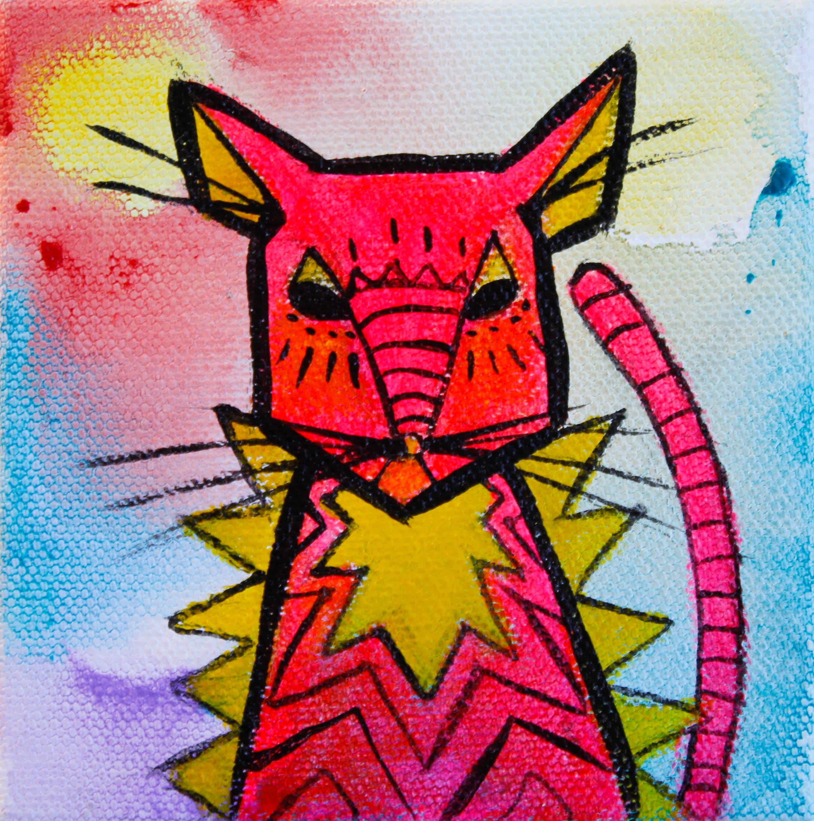 Masha Vereshchenko Animal Painting - Cat Power