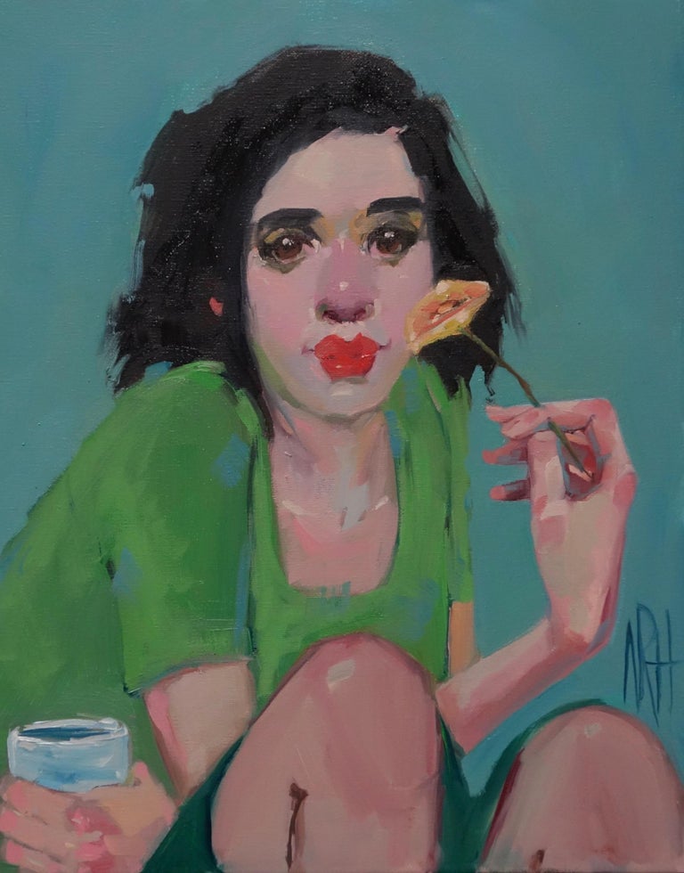 Nancy Rhodes Harper Nancy Rhodes Harper - Yellow Flower, Oil Painting For Sale at 1stDibs