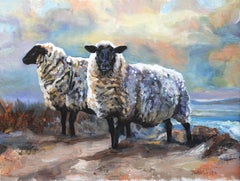 Black Faced Sheep, Devon, Oil Painting