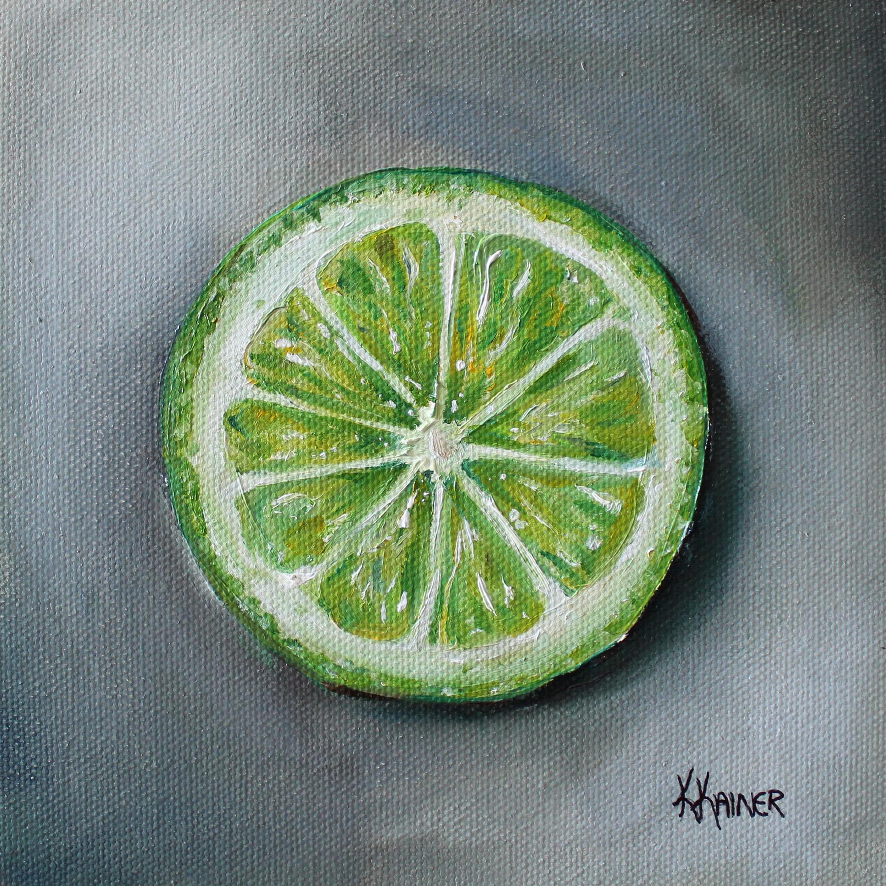 Kristine Kainer Still-Life Painting - Lime Slice