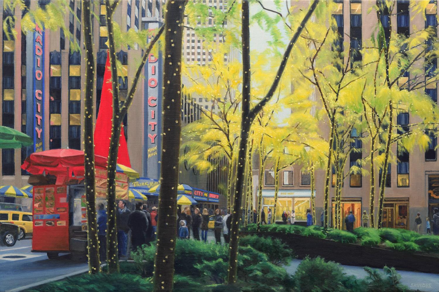Nick Savides Landscape Painting - Radio City, Oil Painting
