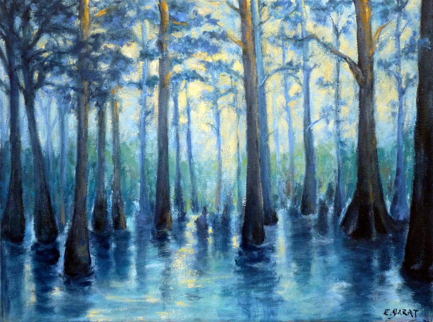 Landscape Painting de Elizabeth Garat - Centinelas del Río Fantasma
