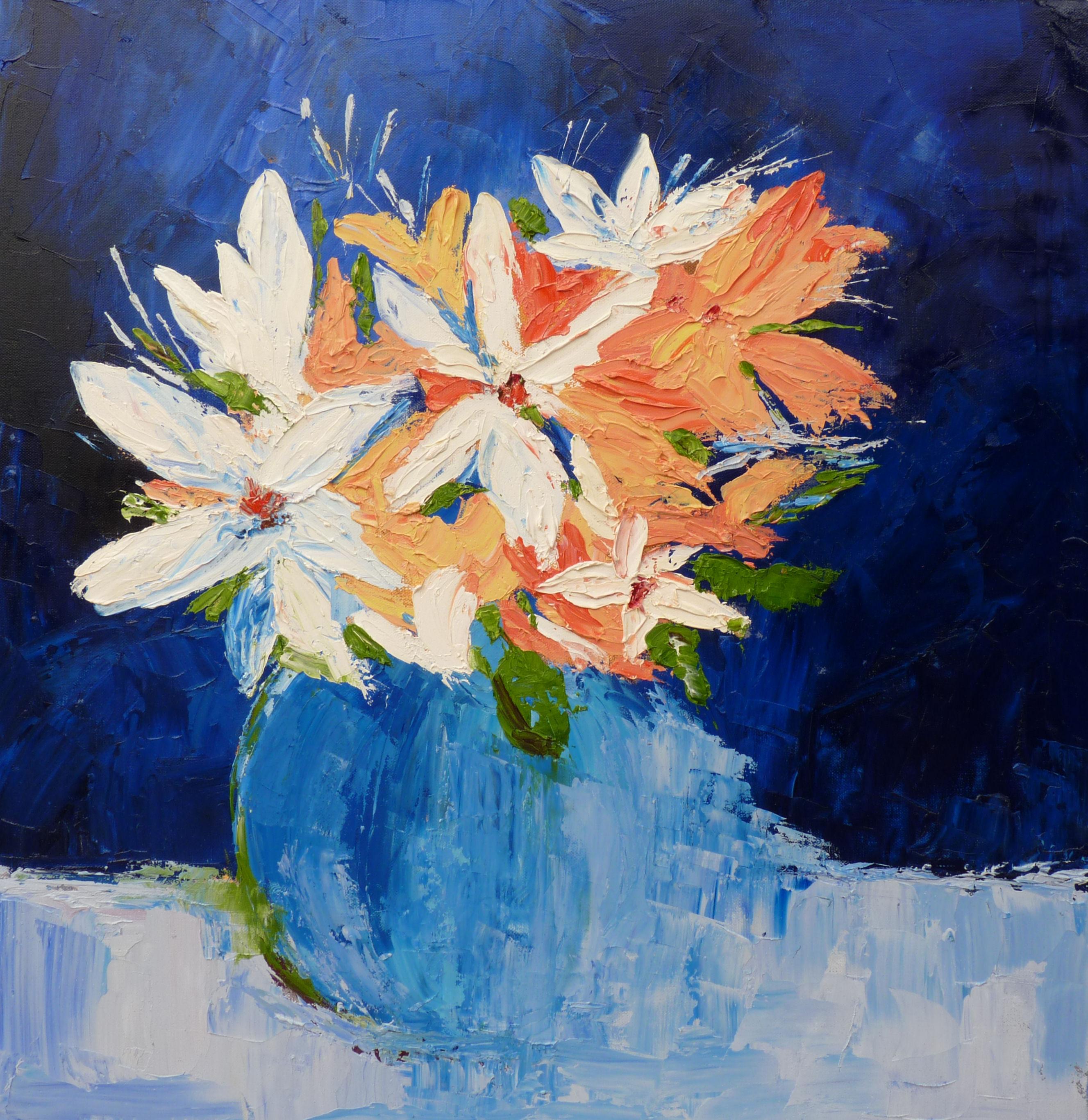 Judy Mackey Still-Life Painting - Fade into Blue
