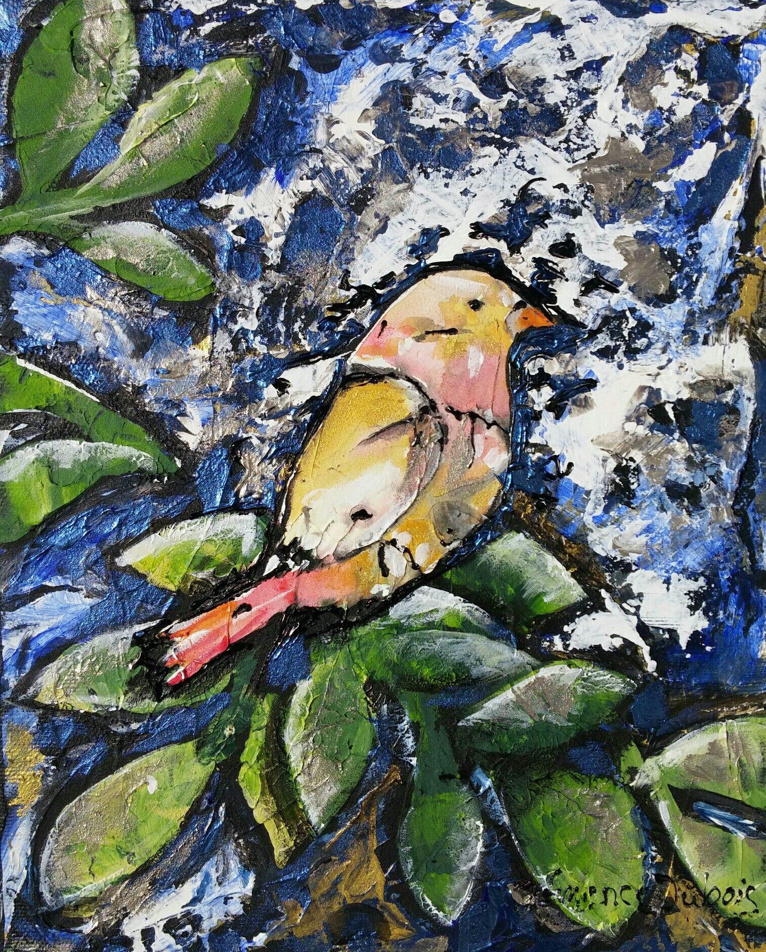 Little Bird - Mixed Media Art by Clemence Dubois