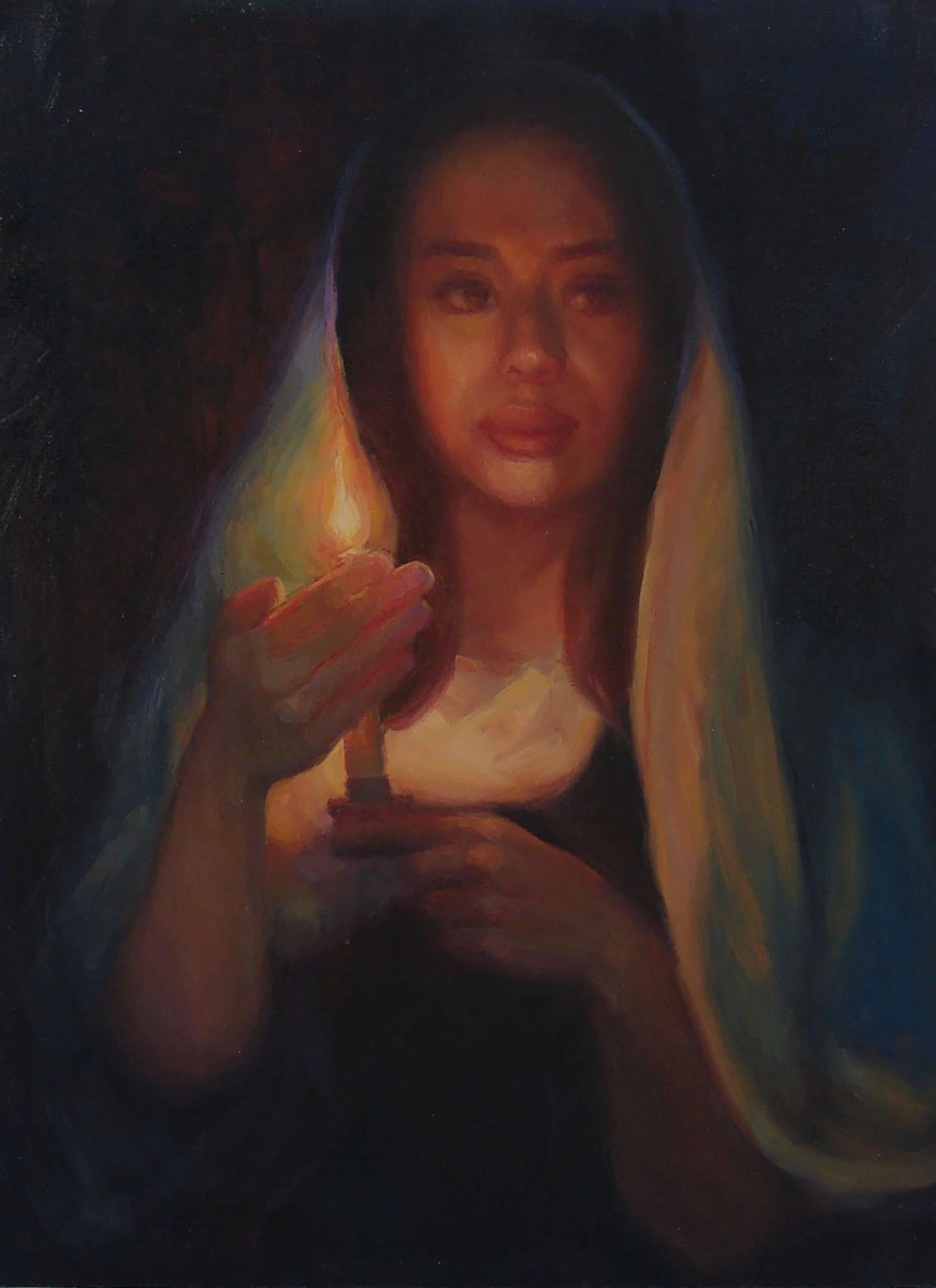 Sherri Aldawood Figurative Painting - Out of the Darkness