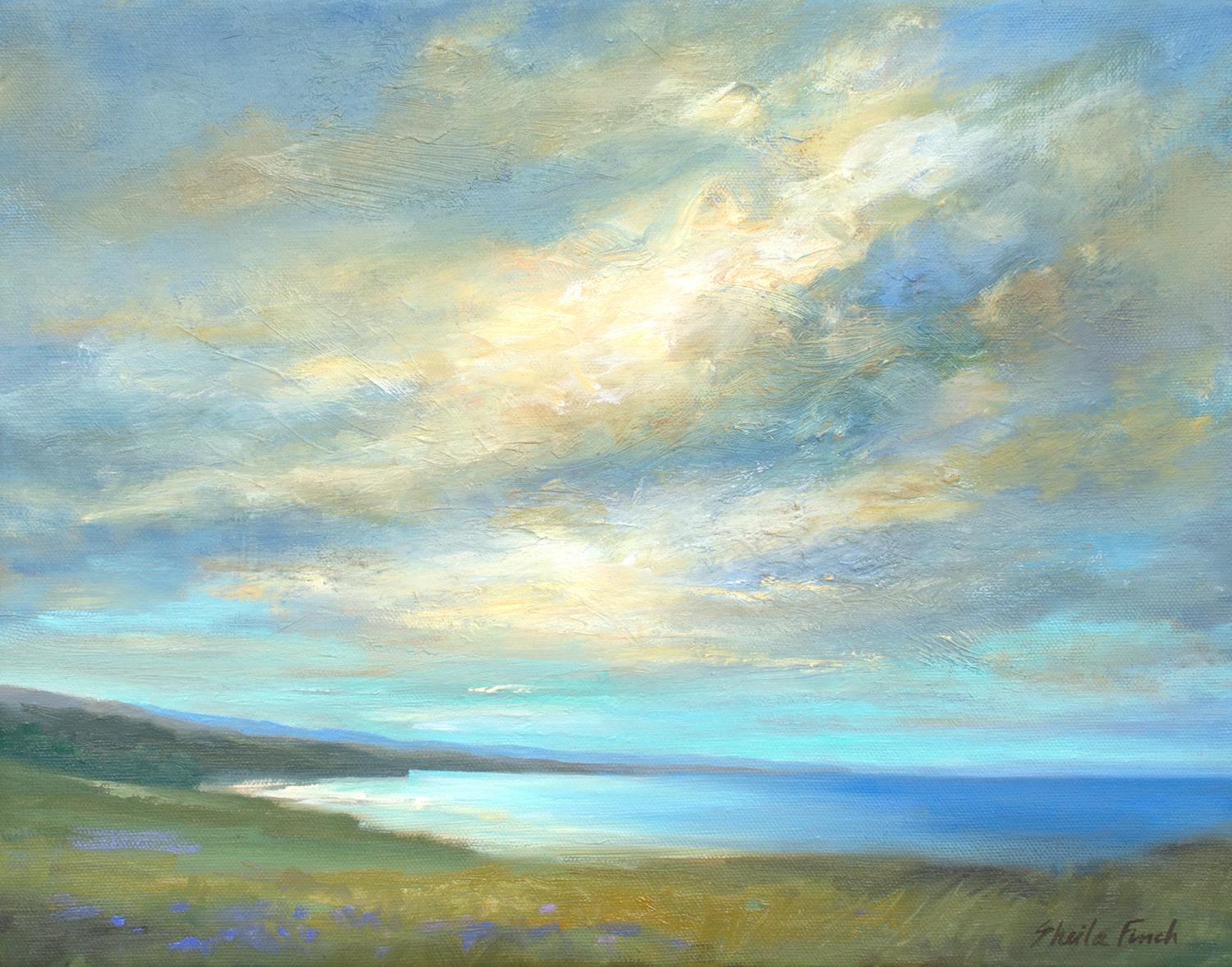 Sheila Finch Landscape Painting - Coastal Clouds XXII