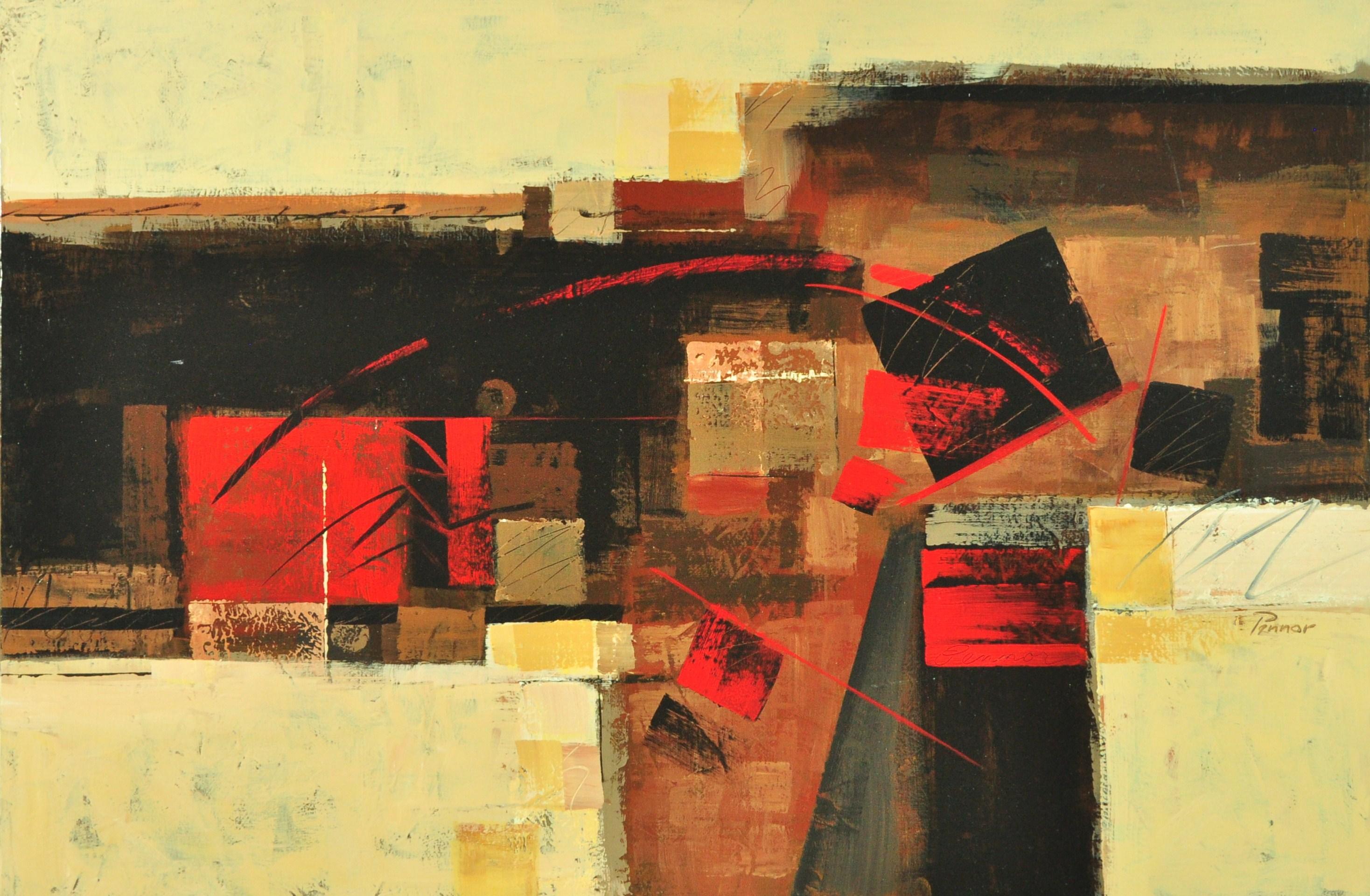 Robert Pennor Abstract Painting - Red Curve