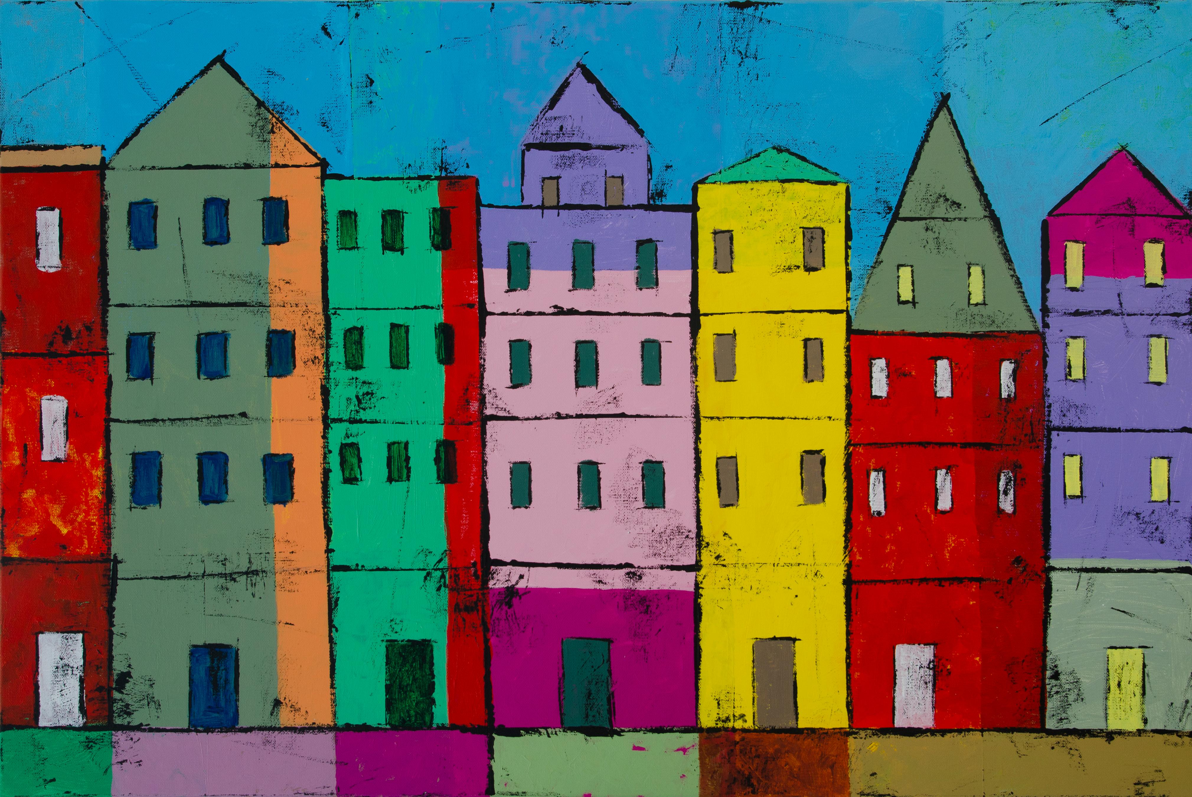 Colorful Houses    - Art by Tanya Grabkova