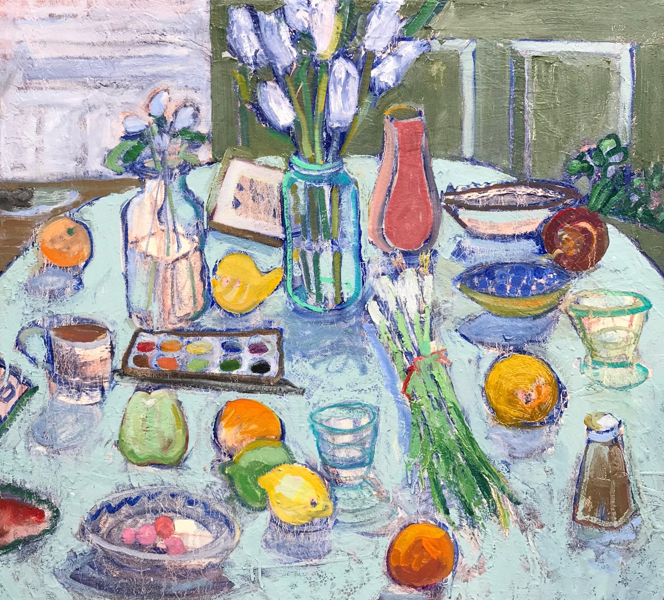 Still Life with Green Onions - Art by James Hartman
