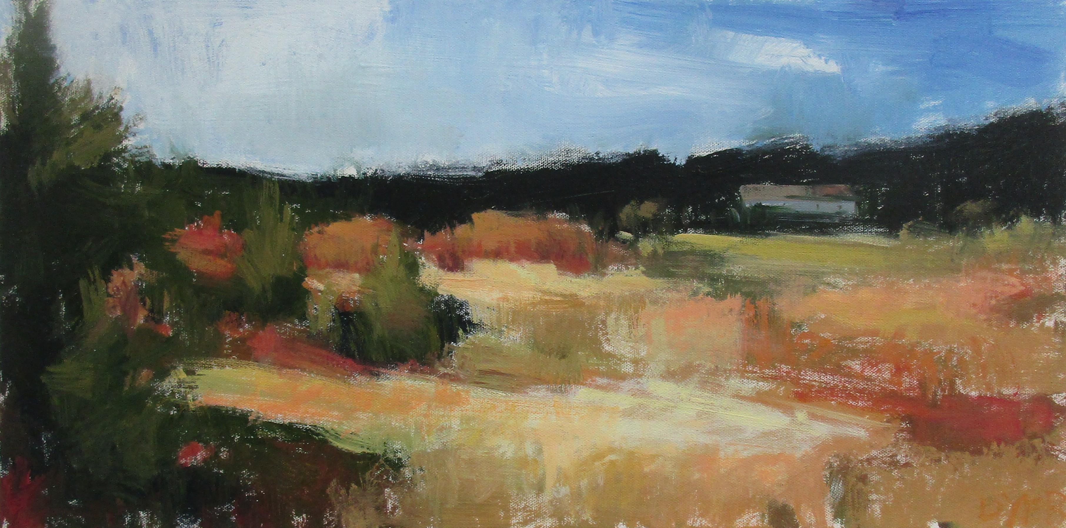 Janet Dyer Landscape Painting - Field along Rt. 80, Ohio