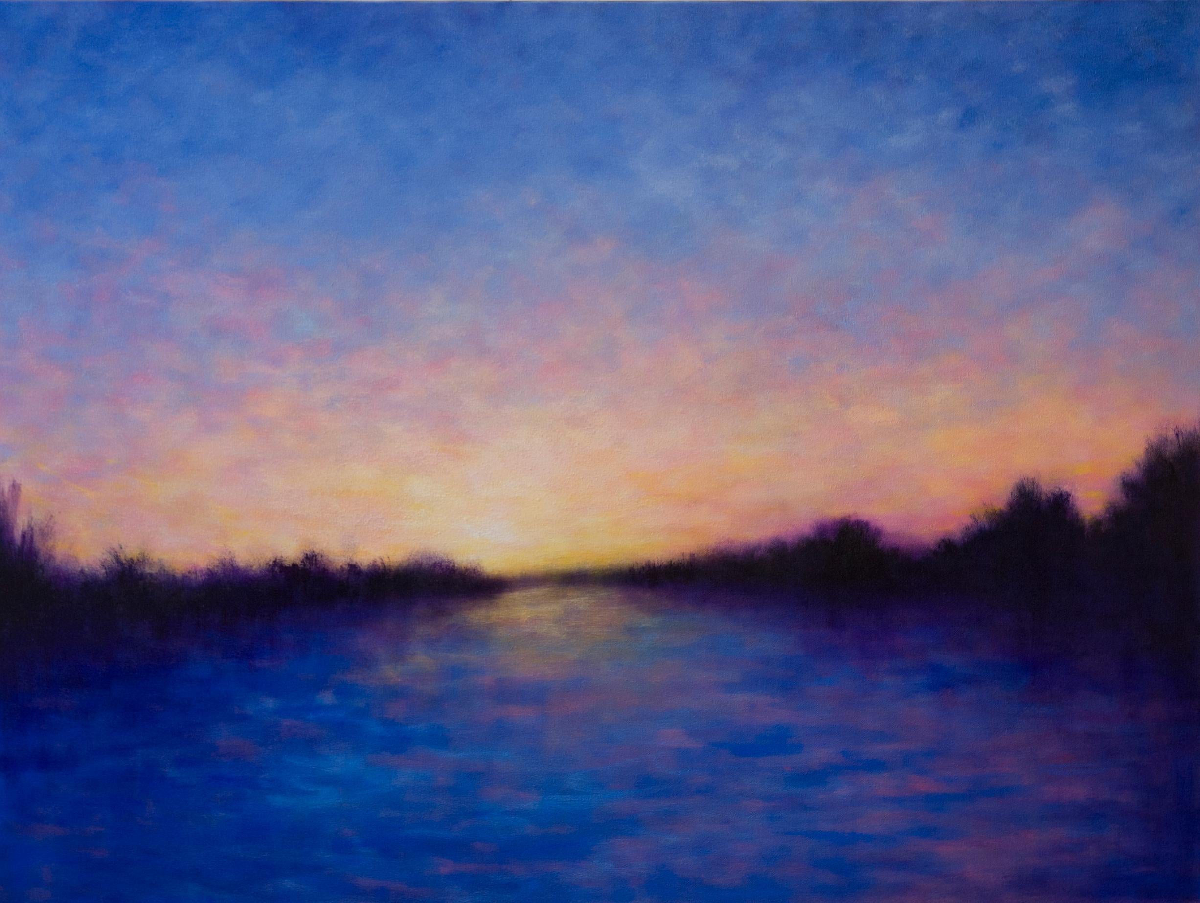 Victoria Veedell Landscape Painting - Weekend Sunset Reflections