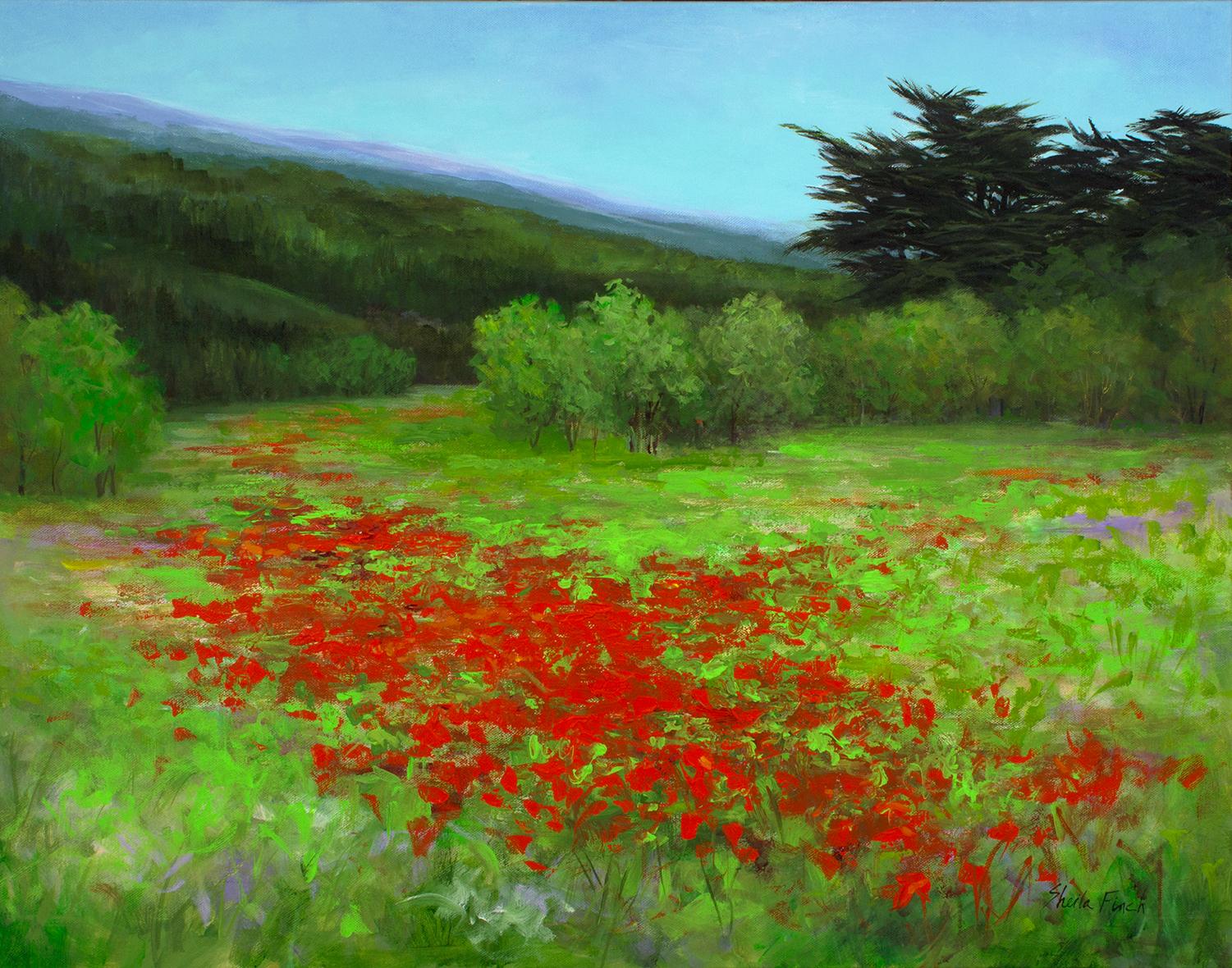 Sheila Finch Landscape Painting - Joyful Spring
