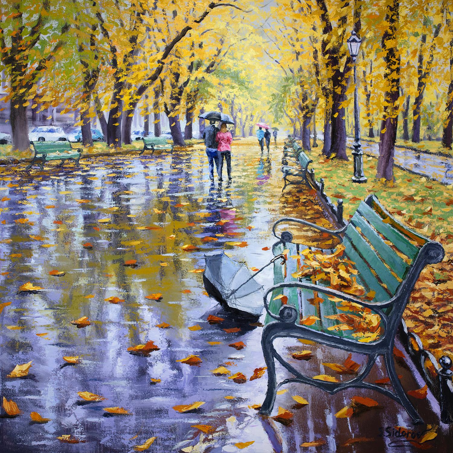 Stanislav Sidorov Landscape Painting - Missing Umbrella