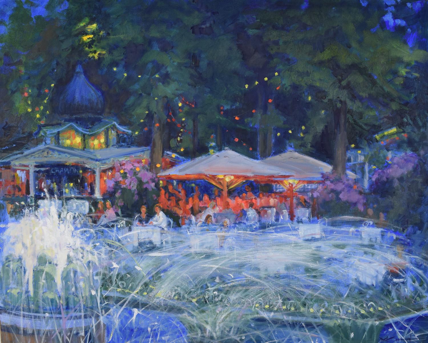Mickey Cunningham Landscape Painting - Evening at Tivoli