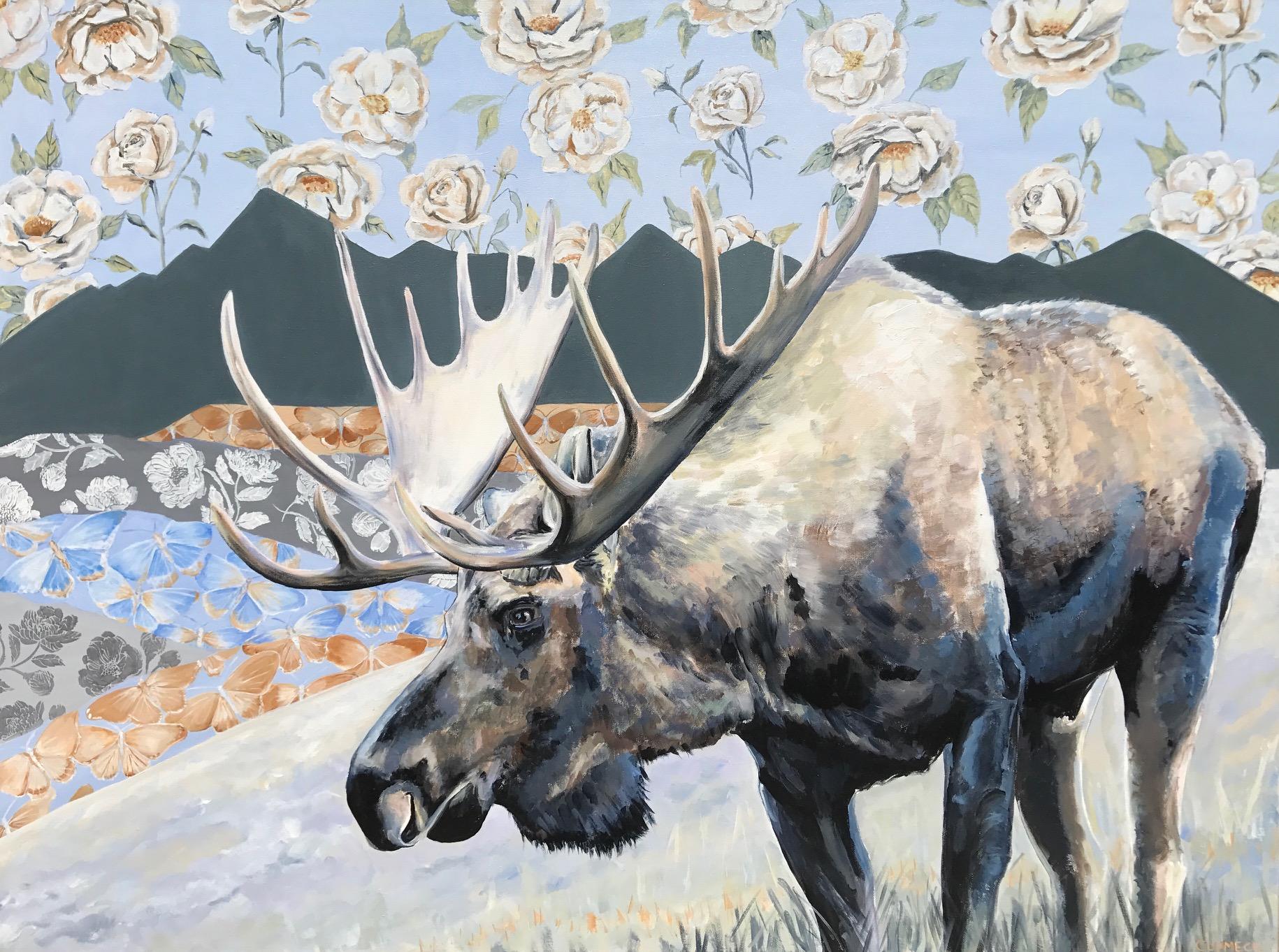 Moose in the Mountains - Art by Alana Clumeck