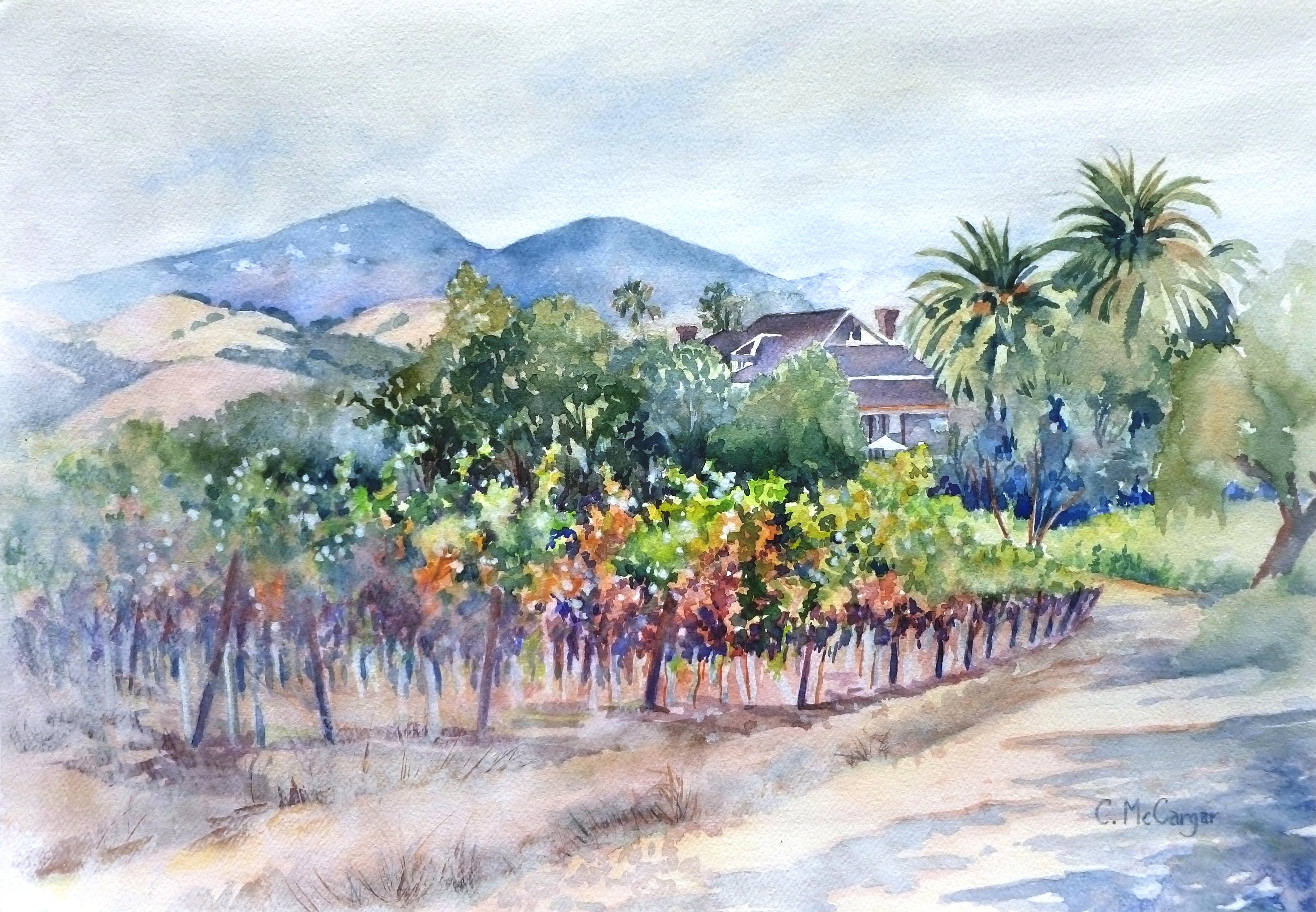 Región vinícola de California - Art de Catherine McCargar