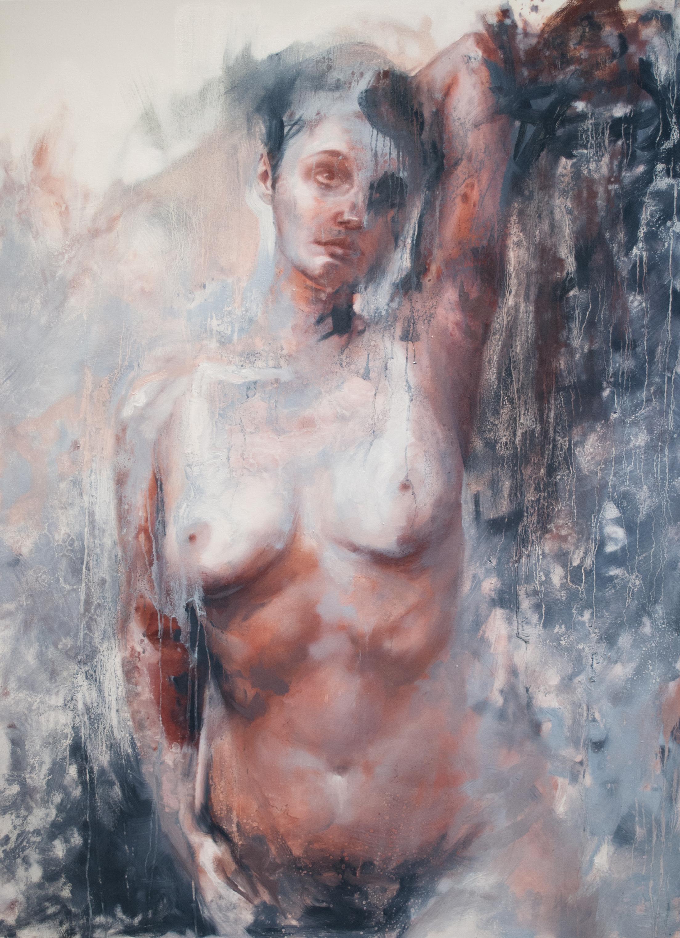 Shaina Craft Nude Painting - Another Storm Brewing (Blue Nude)