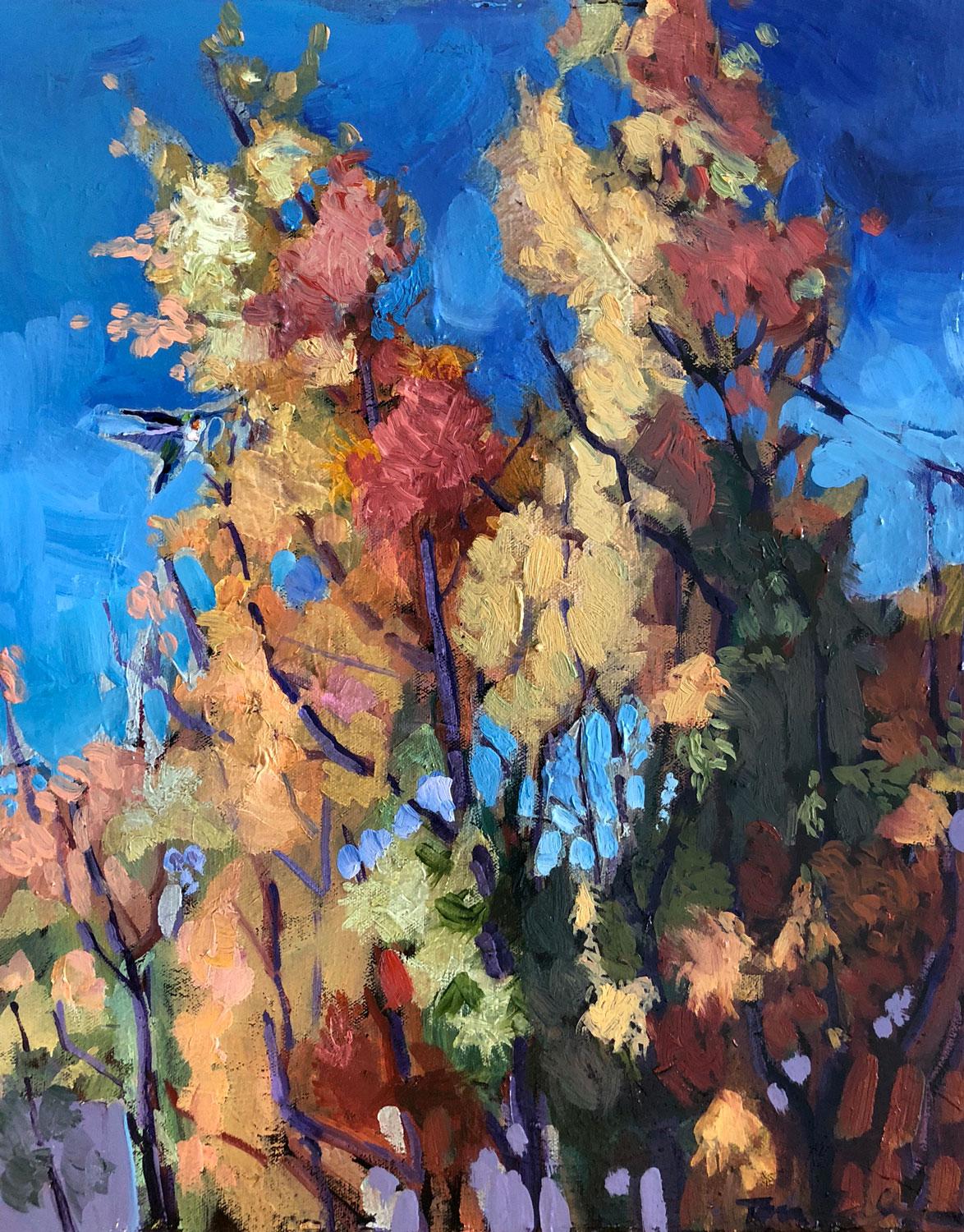 Landscape Painting di Tara Zalewsky-Nease - Autunno nel bosco