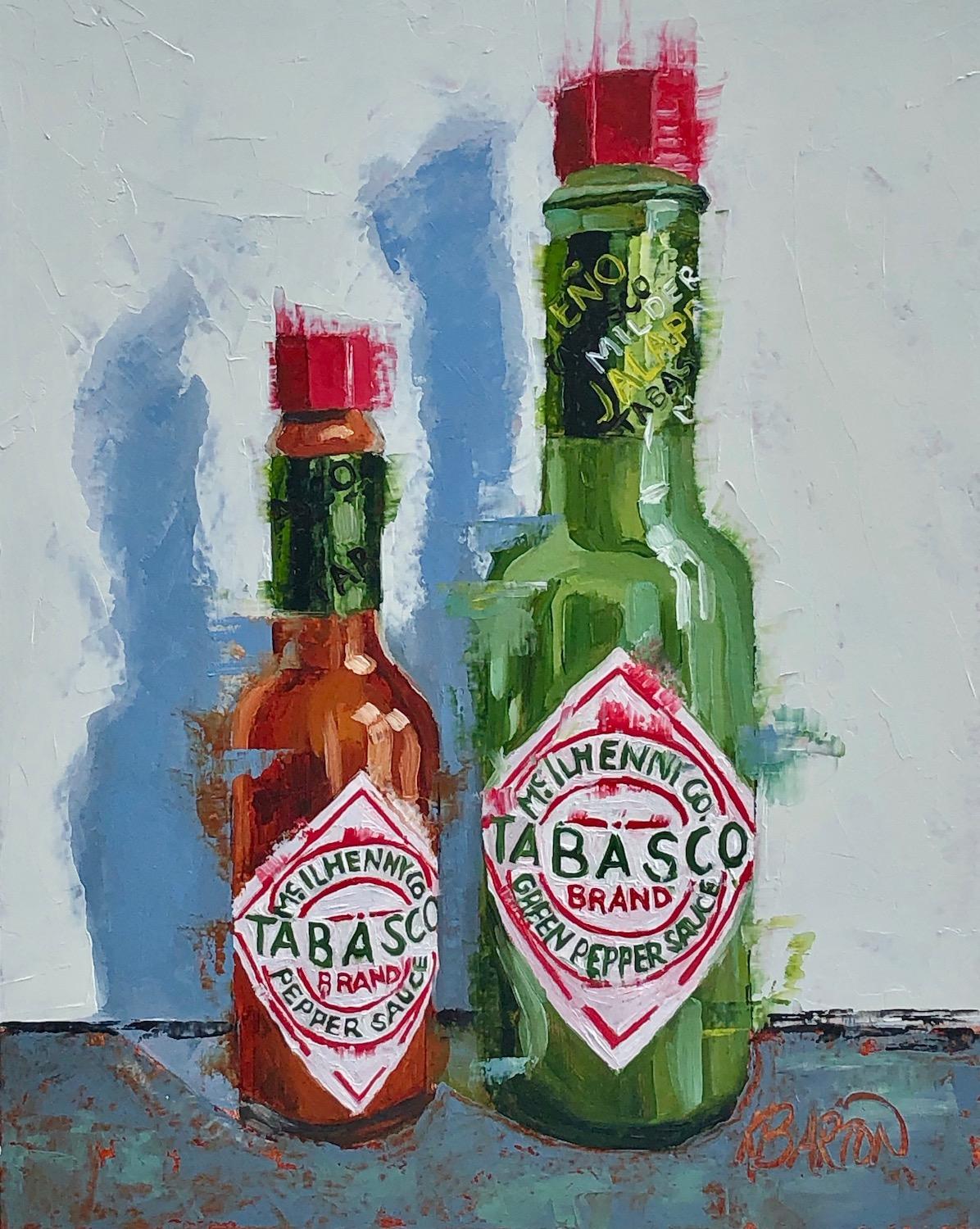 Karen Barton Still-Life Painting - Red Like, Green Like