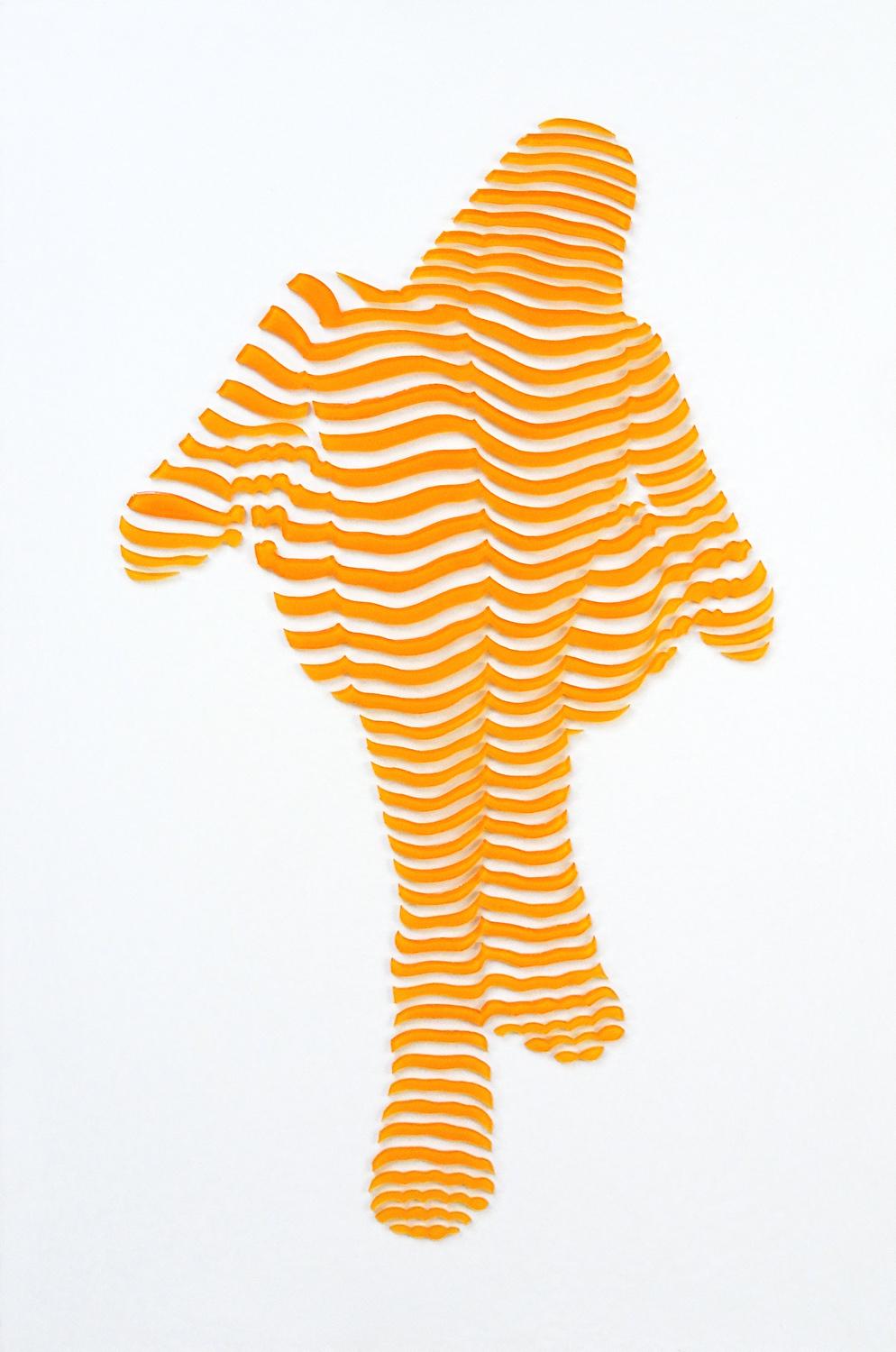 Stripe Pose Study #45 - Mixed Media Art by Philippe Jestin