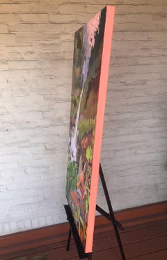 Costa Rica Falls with Fox, Oil Painting