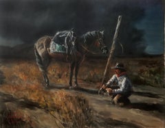 Rolling a Quirly, Oil Painting