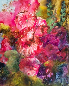 Hollyhock Magic, Original Painting